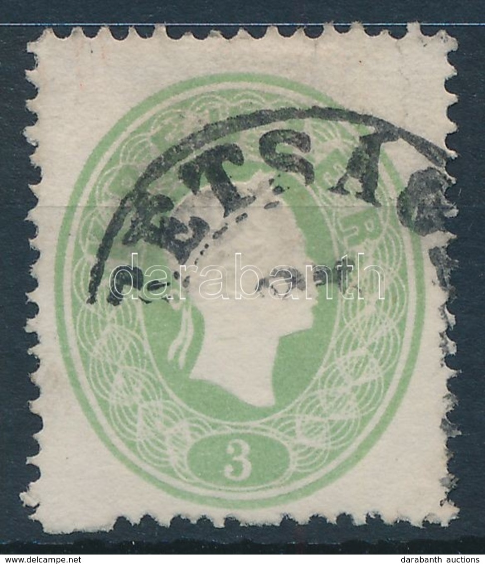 O 1861 3kr Zöld, Több Kimaradt Foglyuk / Green, Perforation Errors 'RÉTSÁG(H)' - Otros & Sin Clasificación