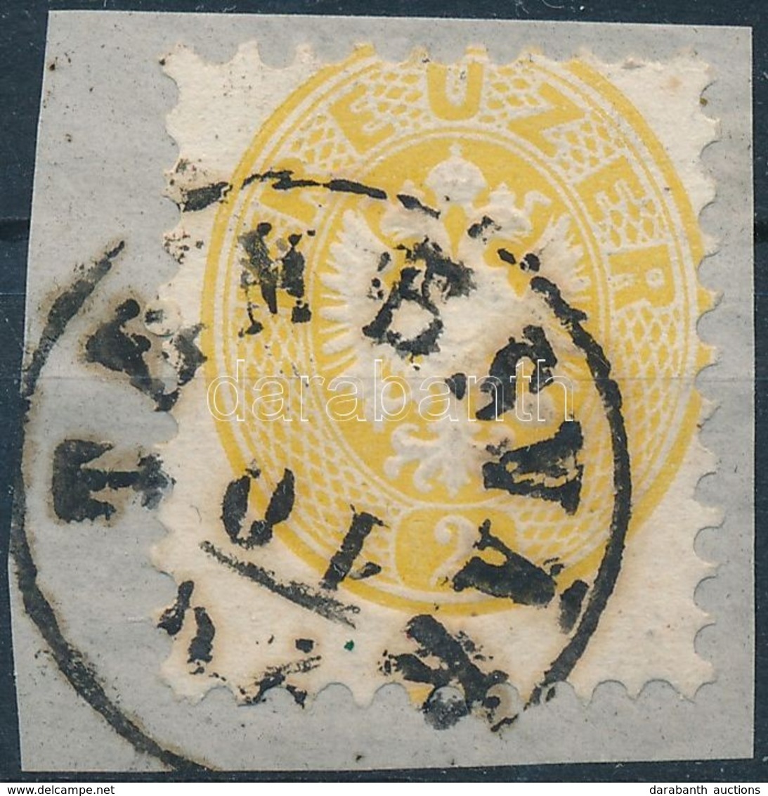 1864 2kr Sárga, Extrém Elfogazással, Fejjel Lefelé álló Dátum / Yellow With Strongly Shifted Perforation 'TEMESVÁR' Inve - Otros & Sin Clasificación