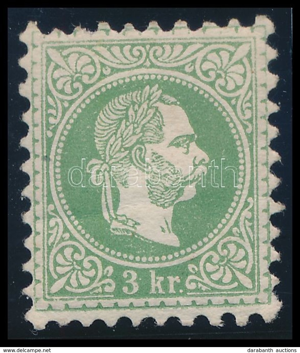 * 1867 3kr Zöld, Friss Darab / Green, Fresh Piece. Certificate: Strakosch - Sonstige & Ohne Zuordnung