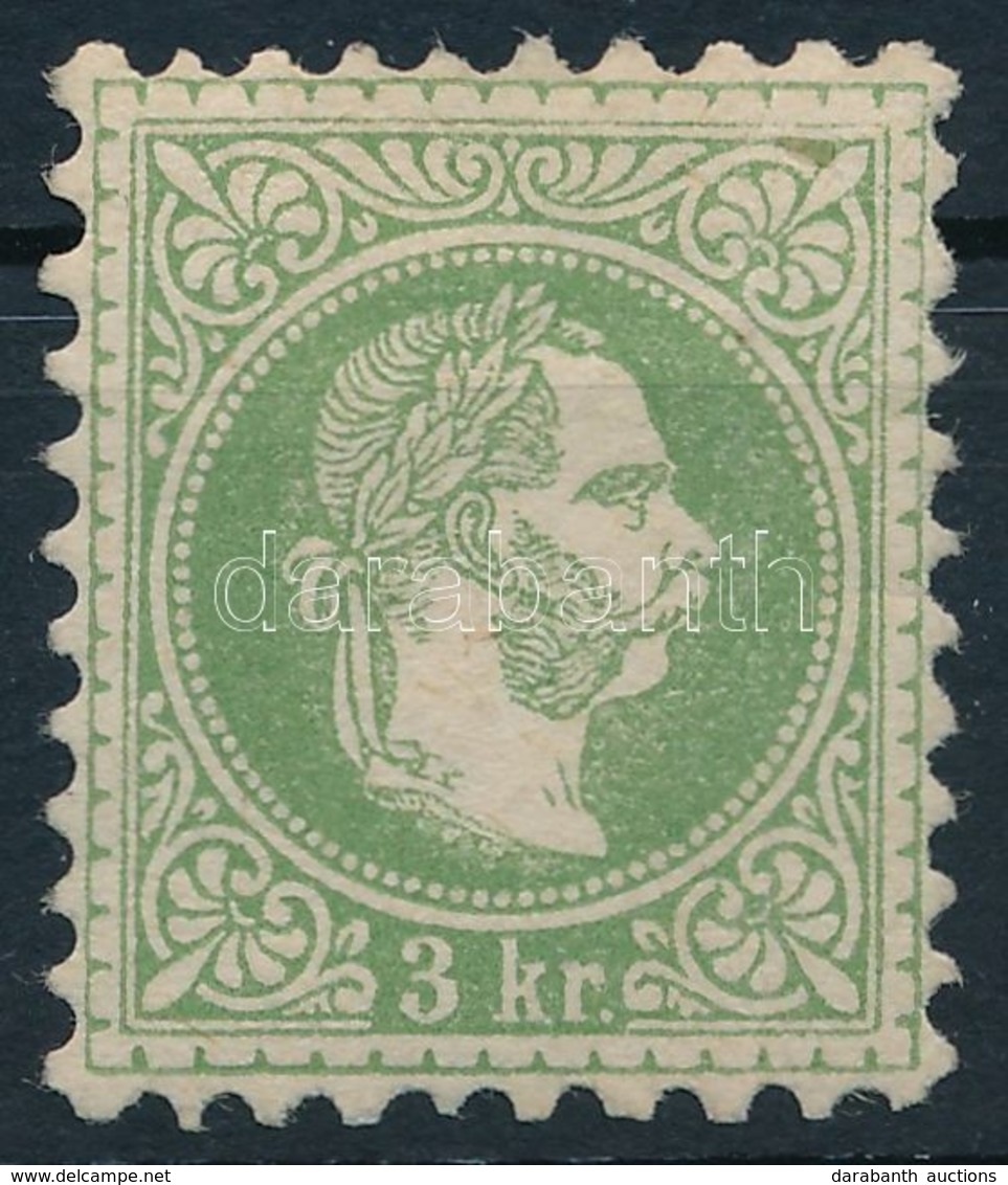 * 1867 3kr Sárgás Zöld / Yellowish Green. Certificate: Steiner - Otros & Sin Clasificación