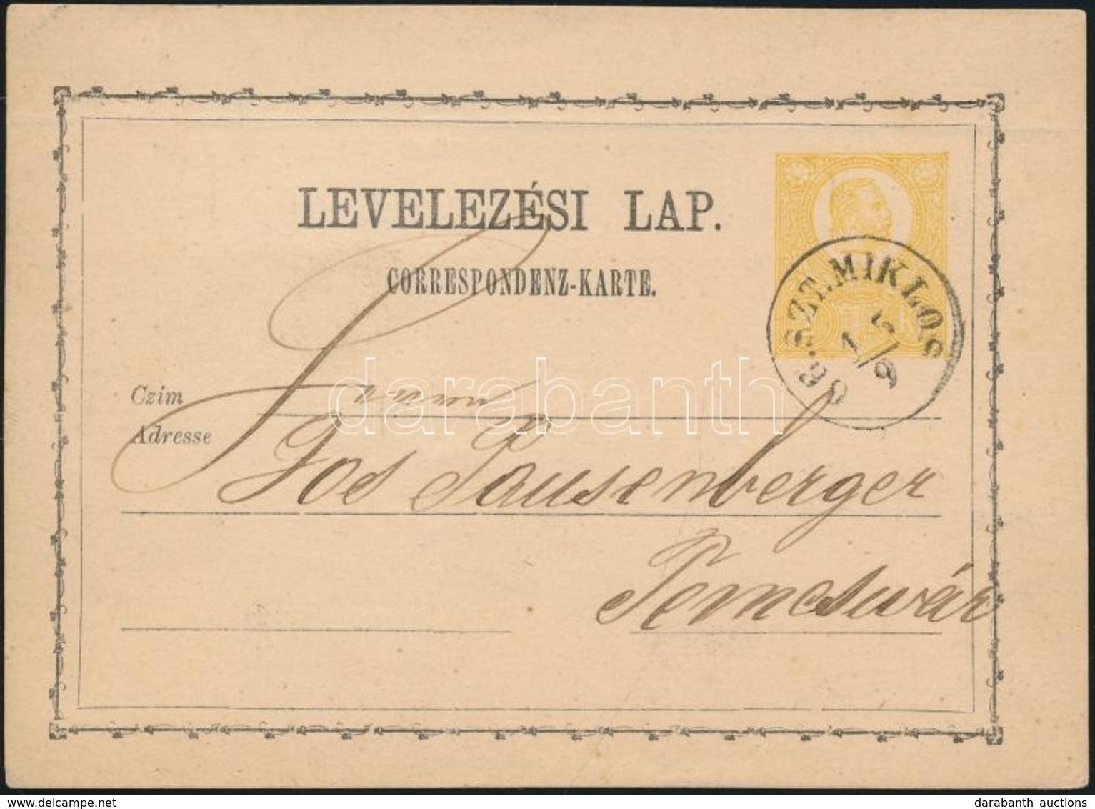 1871 2kr Díjjegyes Levelezőlap / PS-card 'GR.SZT.MIKLOS' - Temesvár - Sonstige & Ohne Zuordnung