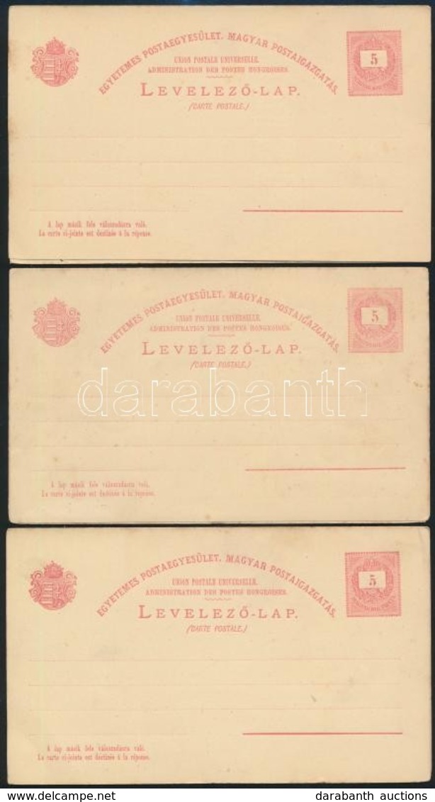 1880 6 Db UPU Válaszos Levelezőlap IV. Vízjellel (12.000) - Otros & Sin Clasificación