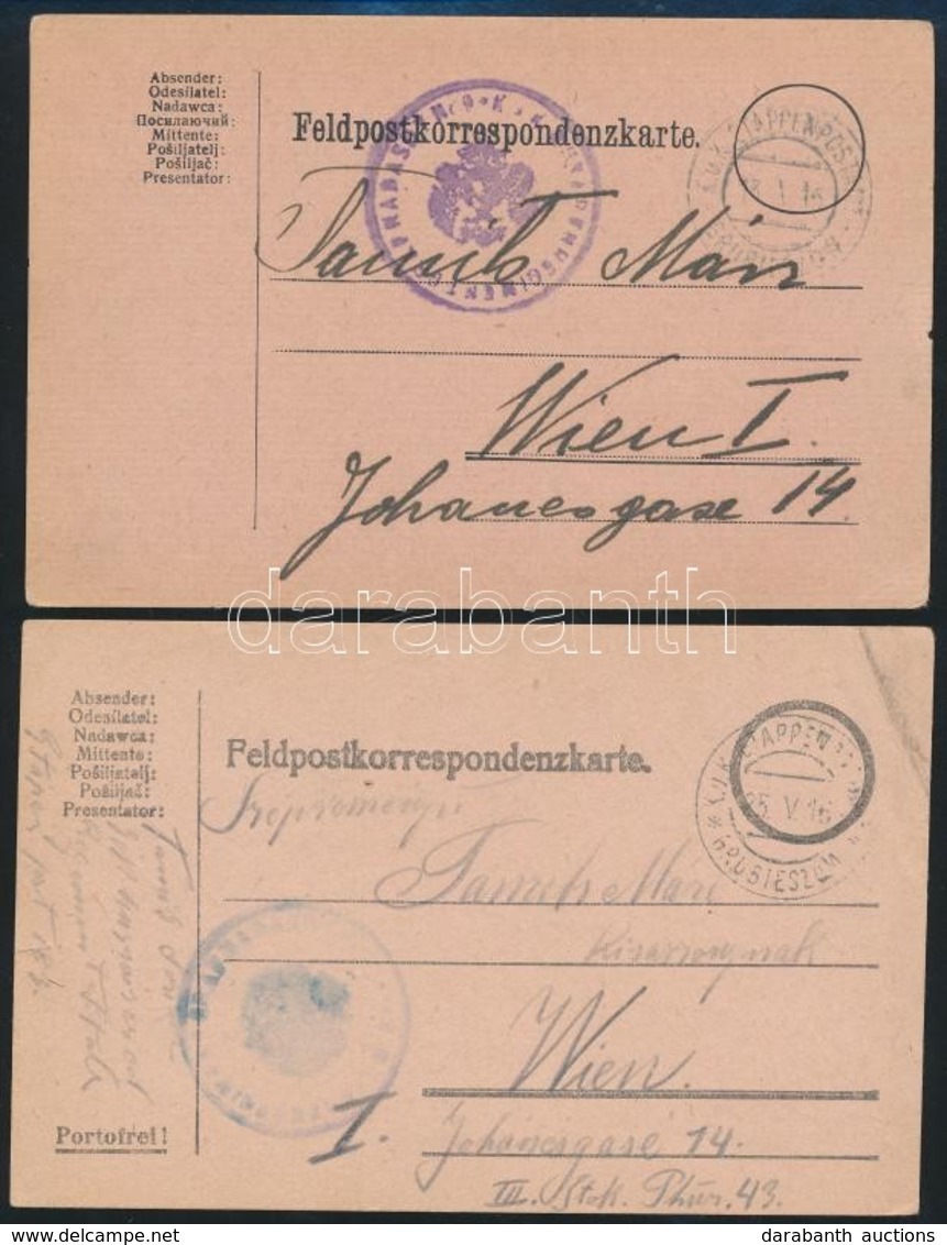 1916 2 Db Tábori Posta Levelezőlap / 2 Field Postcards 'EP GRUBIESZOW' - Otros & Sin Clasificación