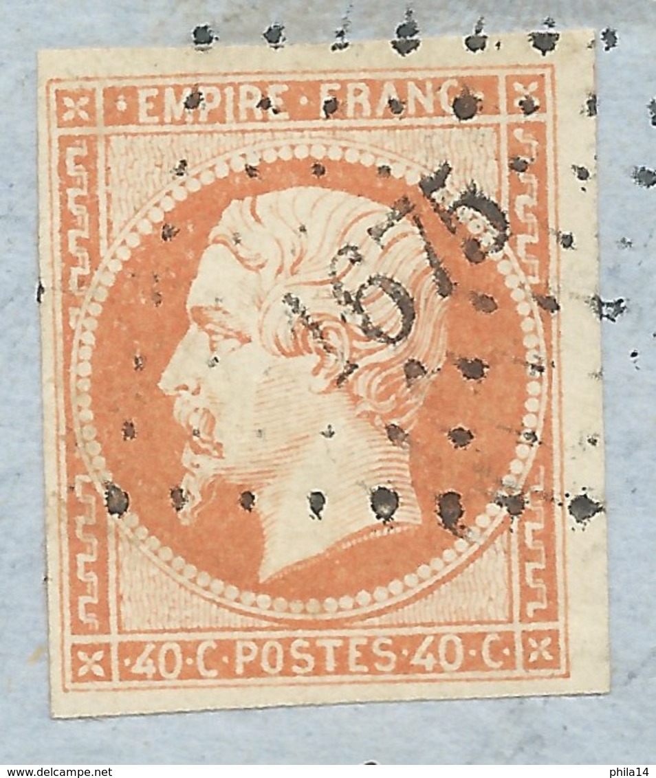 N°16 NAPOLEON ORANGE SUR LETTRE / LAVAUR TARN POUR CASTRES / 1860 - 1849-1876: Période Classique