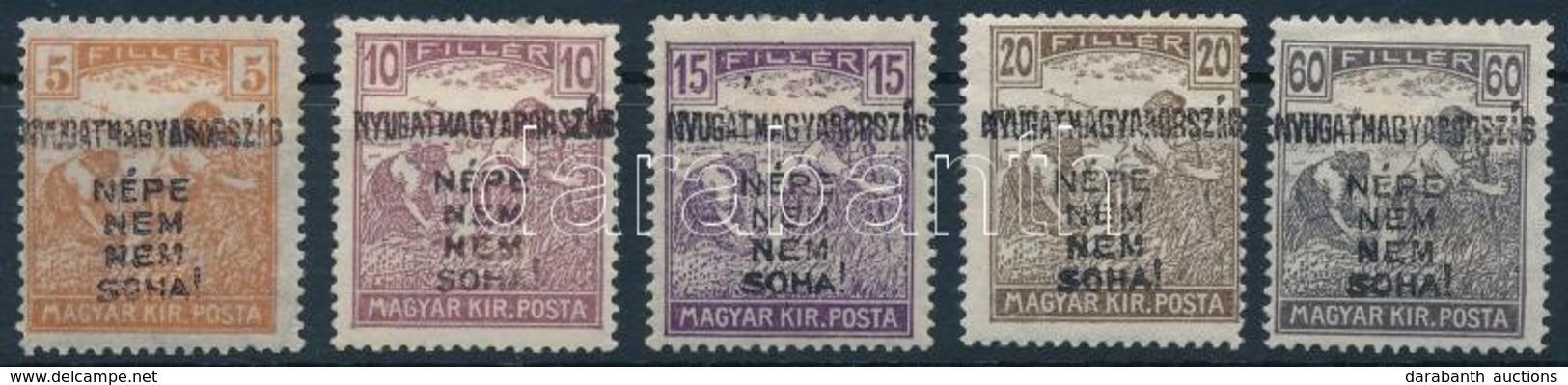 * Nyugat-Magyarország IV. 1921 5 Klf Bélyeg Bodor Vizsgálójellel (3.750) - Otros & Sin Clasificación