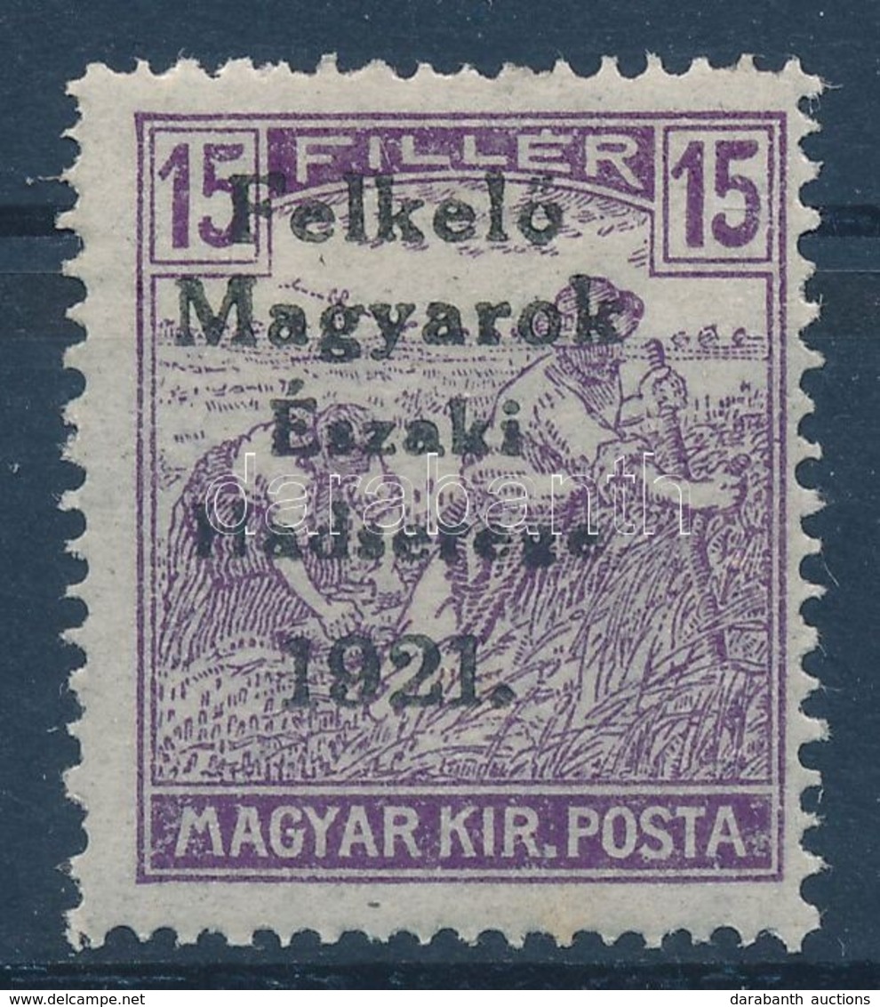 ** Nyugat-Magyarország V. 1921 Arató 15f Bodor Vizsgálójellel (25.000) - Otros & Sin Clasificación