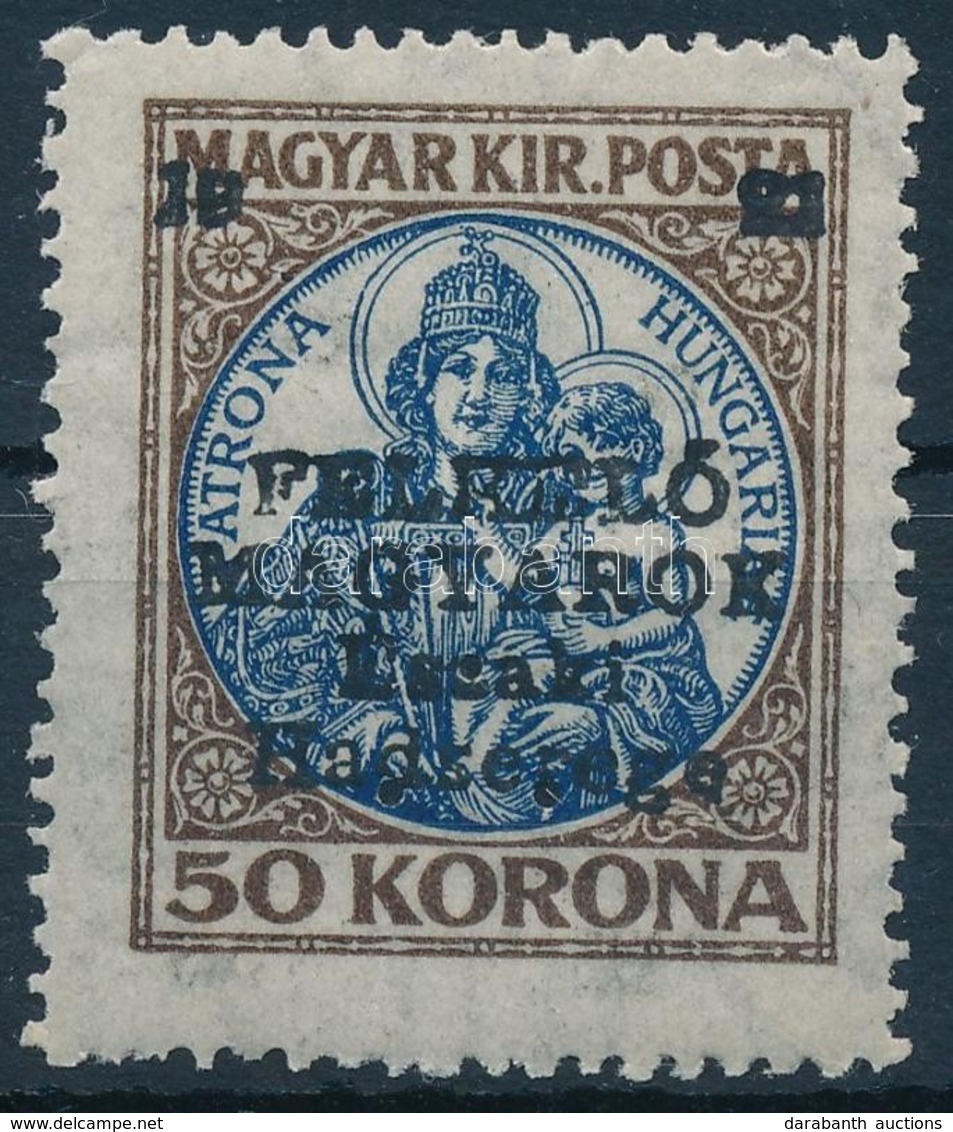 ** Nyugat-Magyarország V. 1921 Koronás Madonna 50K Hármaslyukasztással Garancia Nélkül (150.000) - Sonstige & Ohne Zuordnung