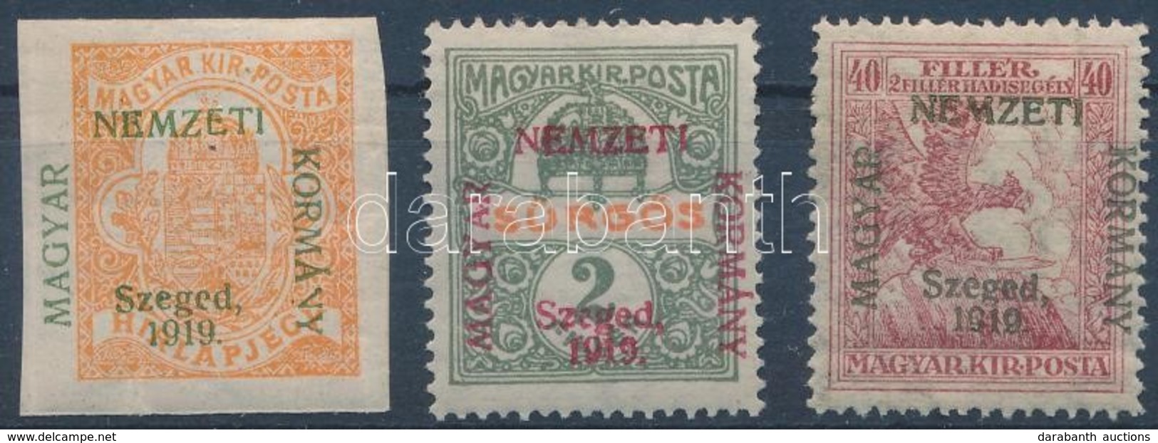 ** * Szeged 1919 3 Klf Bélyeg Garancia Nélkül (**10.700) - Otros & Sin Clasificación