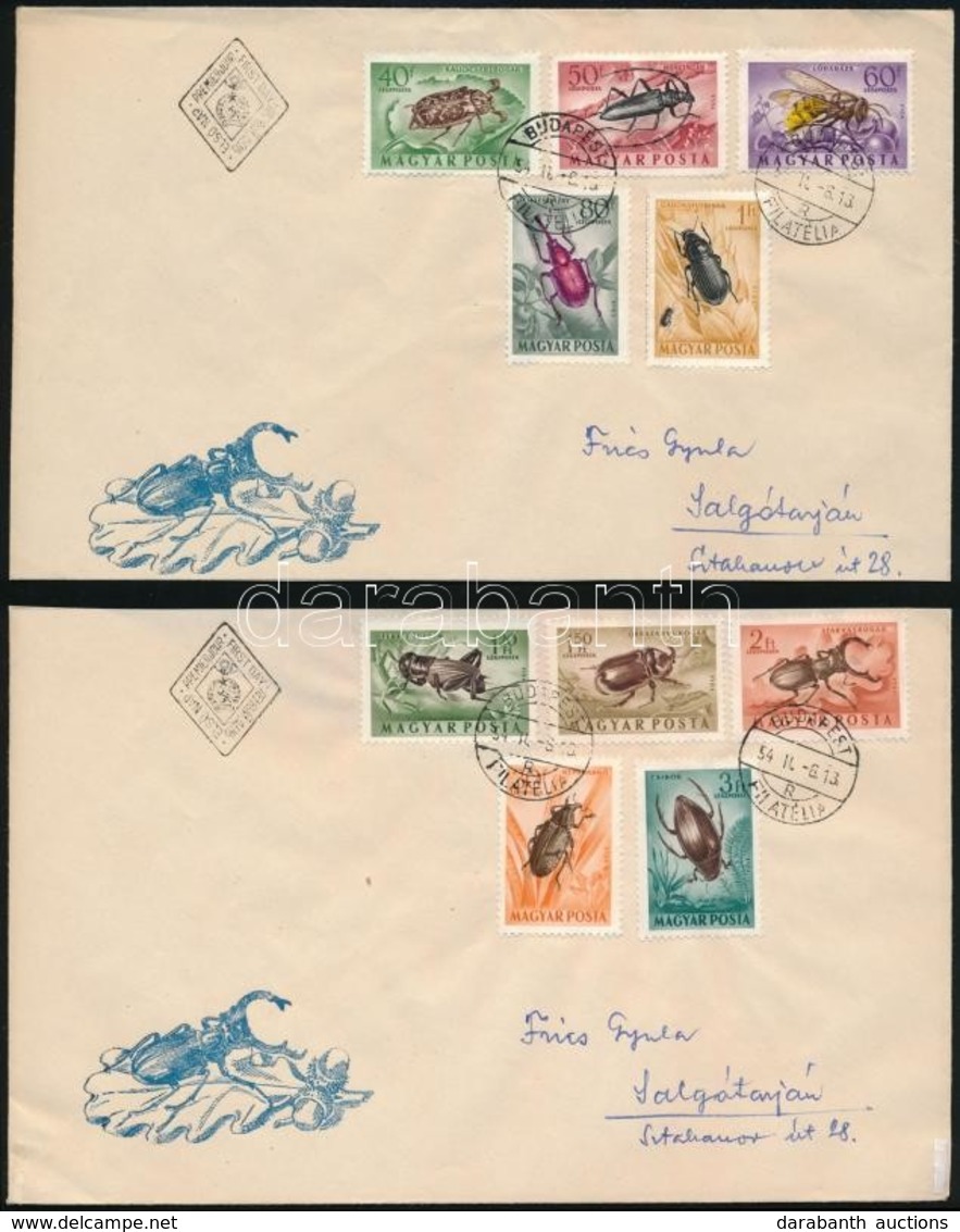 1954 Rovarokk Sor 2 Db  FDC-n - Otros & Sin Clasificación