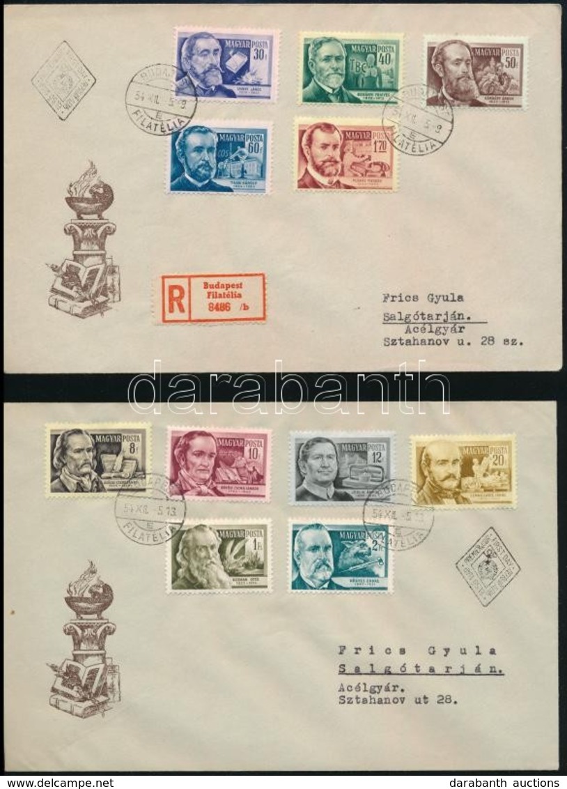 1954 Tudósok Sor 2 Db Ajánlott FDC-n - Otros & Sin Clasificación