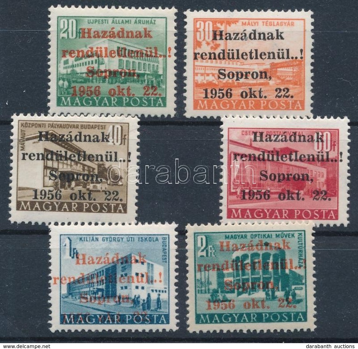 ** 1956 Soproni Felülnyomás, 6 érték - Otros & Sin Clasificación