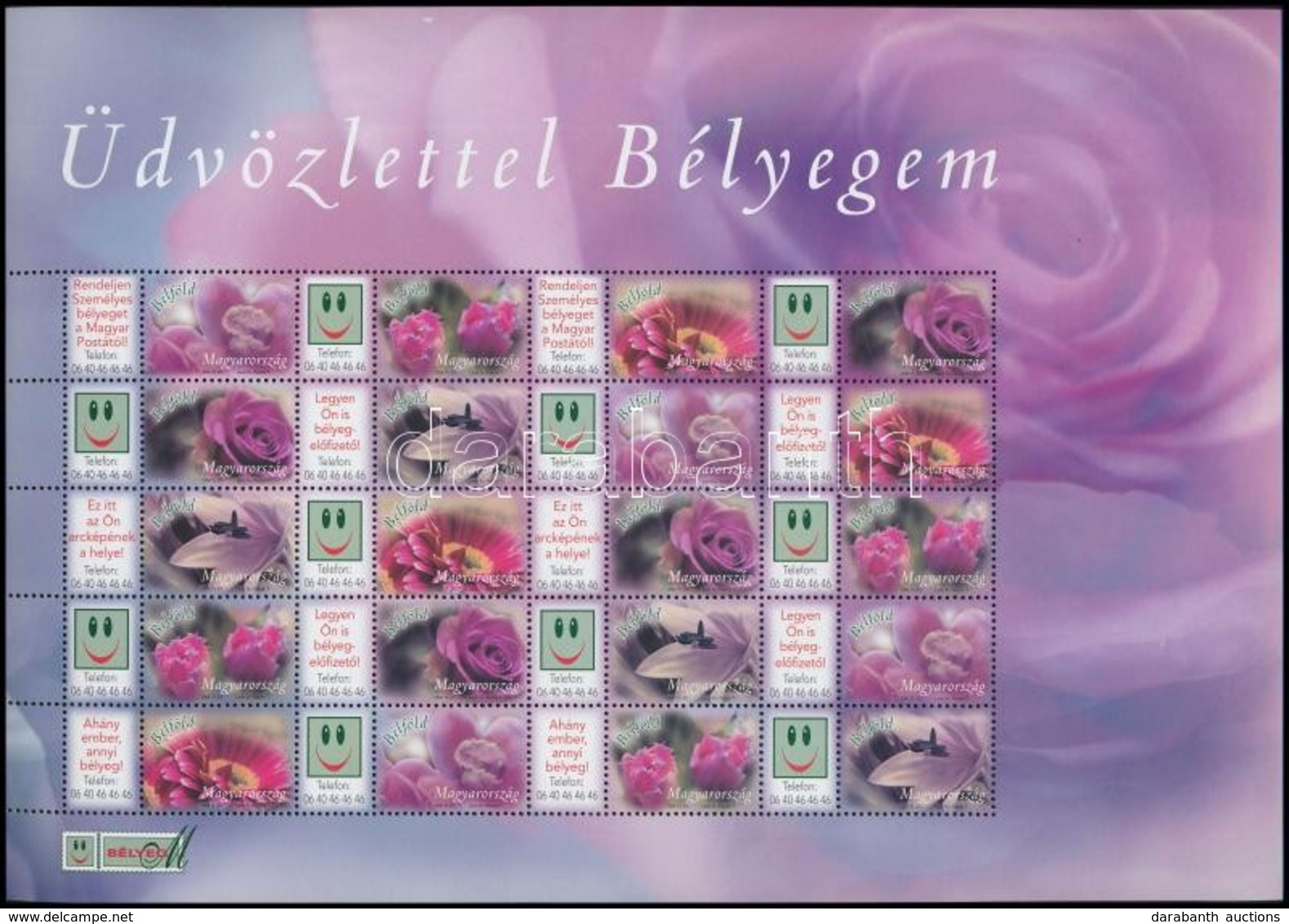 ** 2008 Üdvözlettel Bélyegem (VI.) - Virágok Promóciós Teljes ív - Sonstige & Ohne Zuordnung