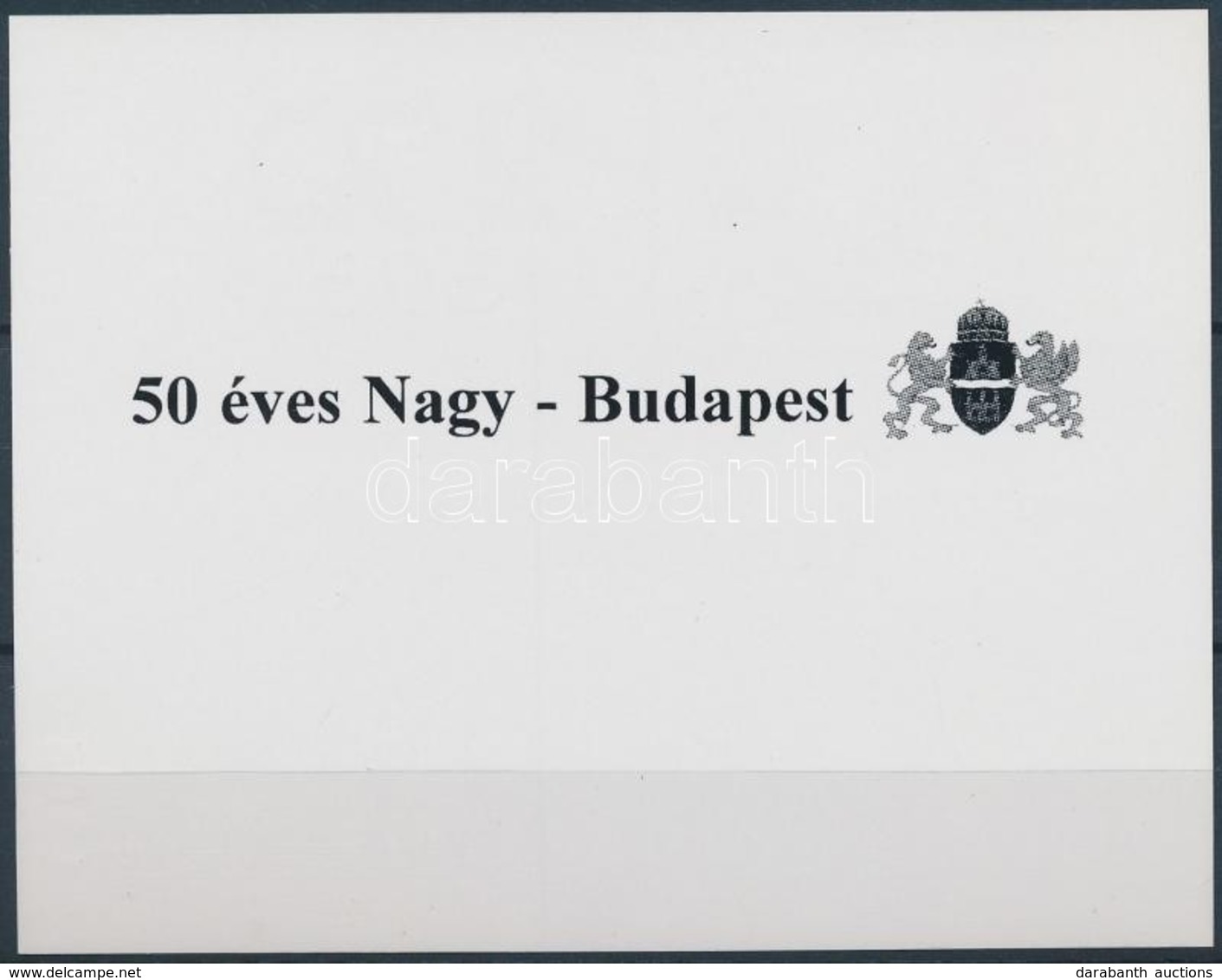 ** 2000/4 Nagy Budapest Emlékív Tévesen Hátoldali Felülnyomással - Otros & Sin Clasificación