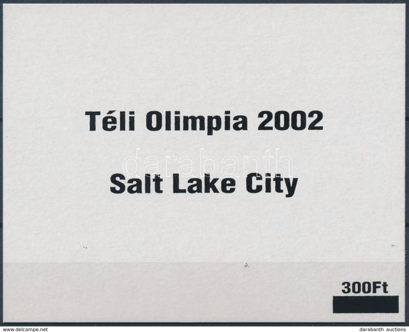 2002/1 Téli Olimpia Emlékív Felülnyomásának Karton Próbanyomata + Tanúsítvány - Sonstige & Ohne Zuordnung