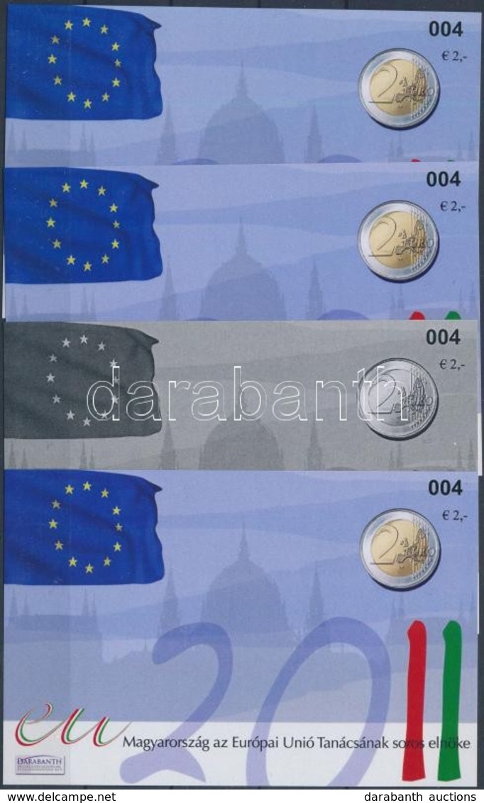 ** 2011 Magyarország A Európai Unió Tanácsának Soros Elnöke 4 Db-os Emlékív Garnitúra Azonos Sorszámmal - Sonstige & Ohne Zuordnung