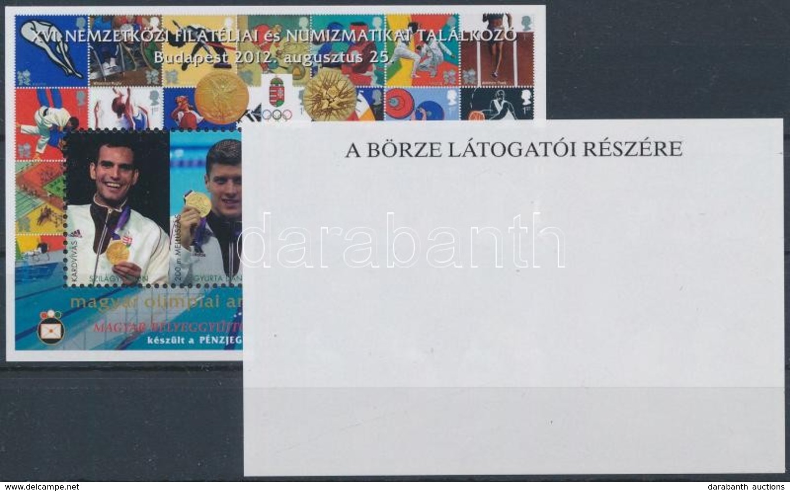 ** 2012 VI. Nemzetközi Filatéliai és Numizmatikai Találkozó Emlékív + Vágott Változat A BÖRZE LÁTOGATÓI RÉSZÉRE Feliratt - Otros & Sin Clasificación