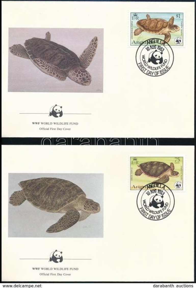 ** 1983 WWF: Teknős Sor Mi 541-544 4 Db FDC-n - Sonstige & Ohne Zuordnung