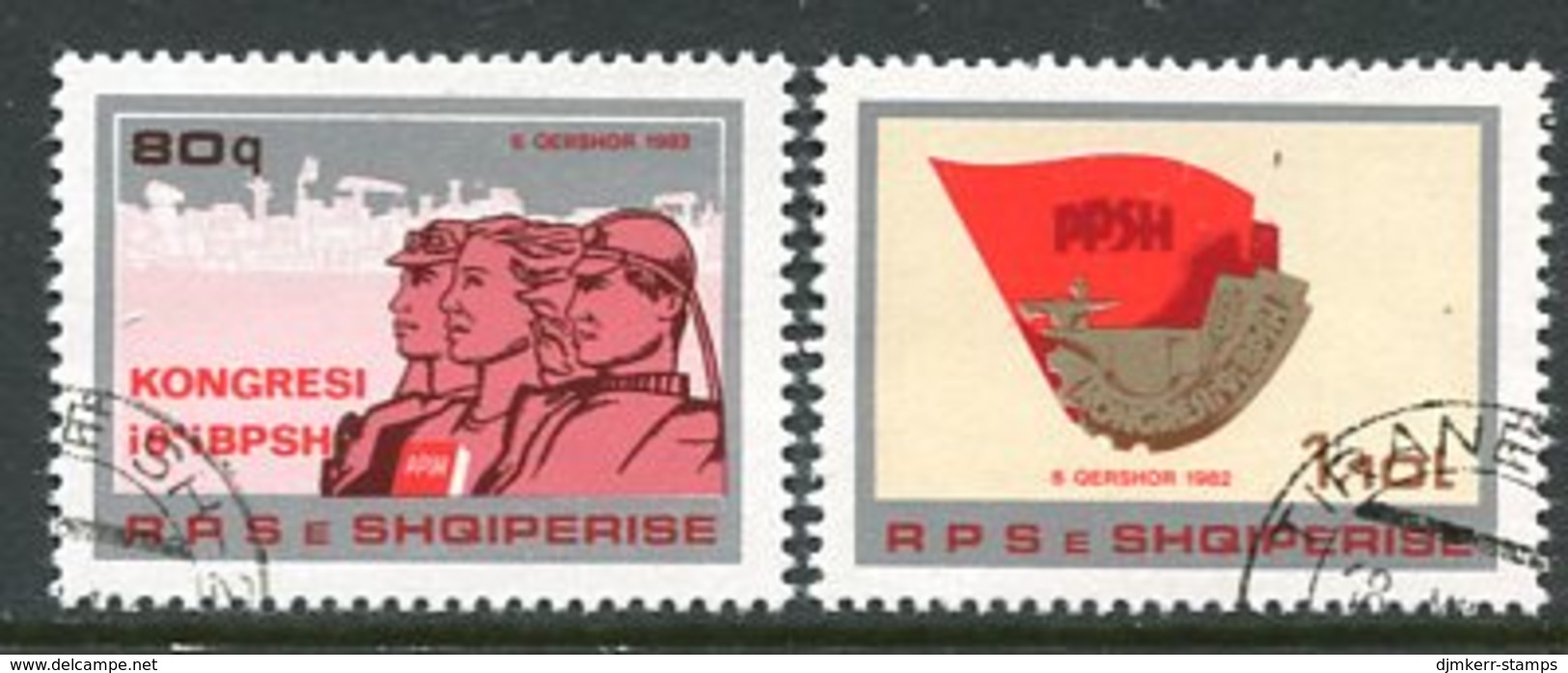 ALBANIA 1982 Trades Unions Congress Used.  Michel 2129-30 - Albanië