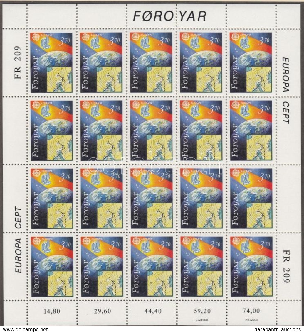 ** 1991 Europa CEPT Űrutazás Kisív Sor Mi 215-216 - Sonstige & Ohne Zuordnung