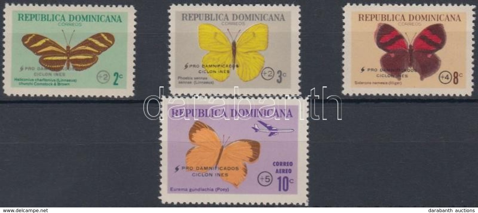 ** 1966 Ines Hurikán Káraira; Lepke 4 érték Mi 877-878 + 880-881 - Otros & Sin Clasificación