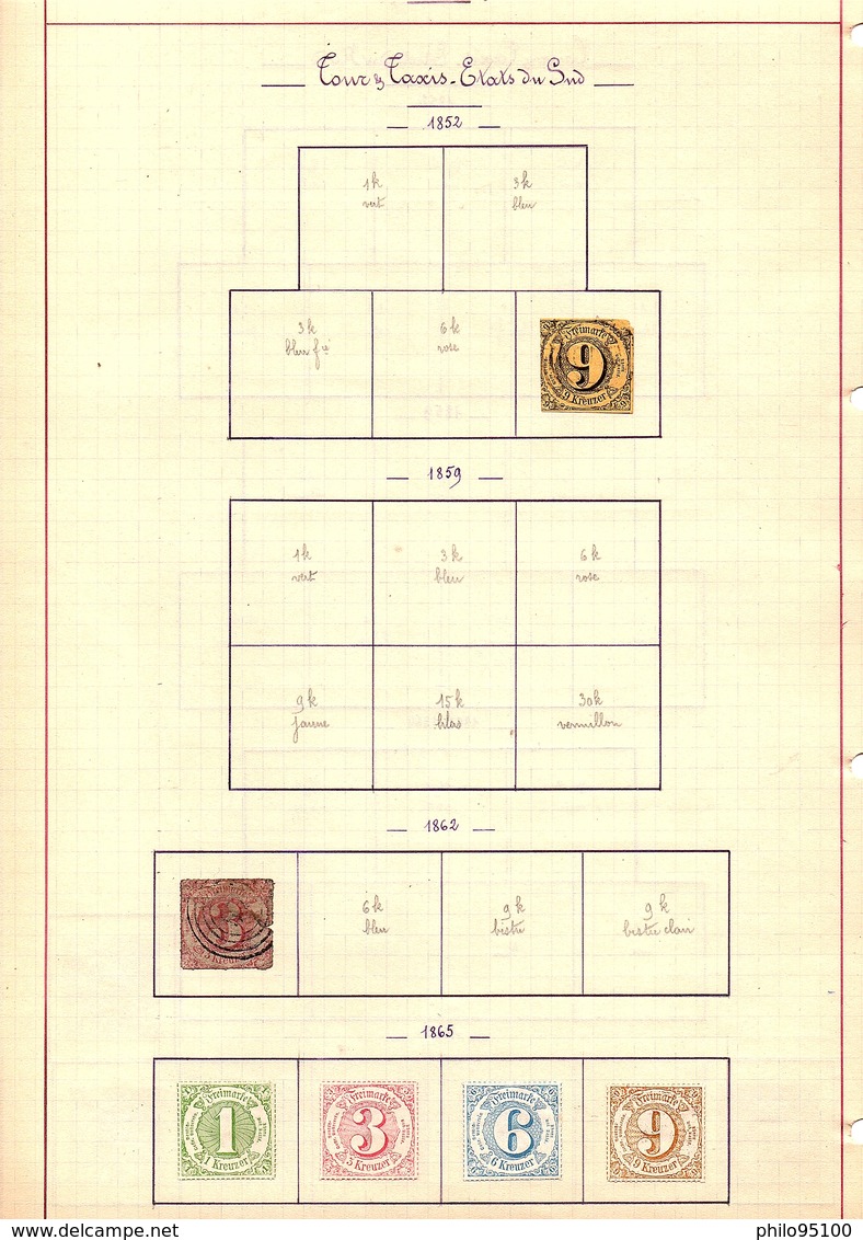 Lot + 450 Timbres Allemagne 1852 à 1933 - Verzamelingen