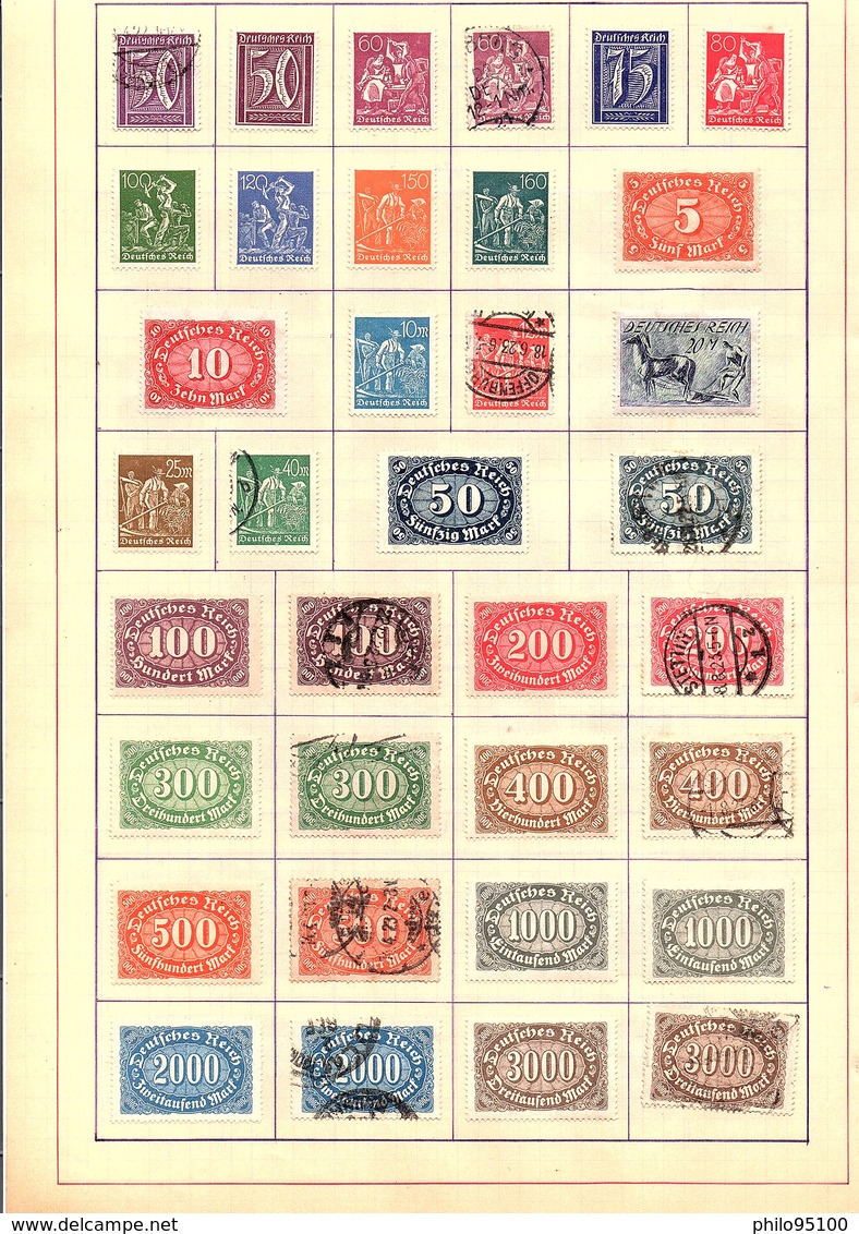 lot + 450 timbres Allemagne 1852 à 1933