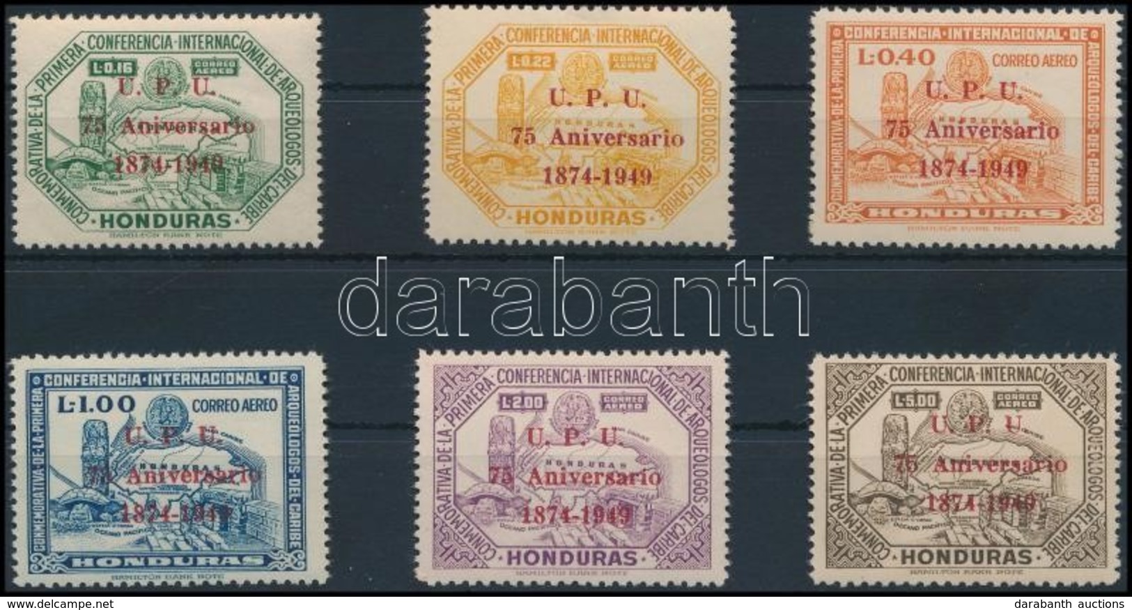 ** 1951  75 éves Az UPU Sor  Felülnyomással Mi 462 - 467 - Otros & Sin Clasificación