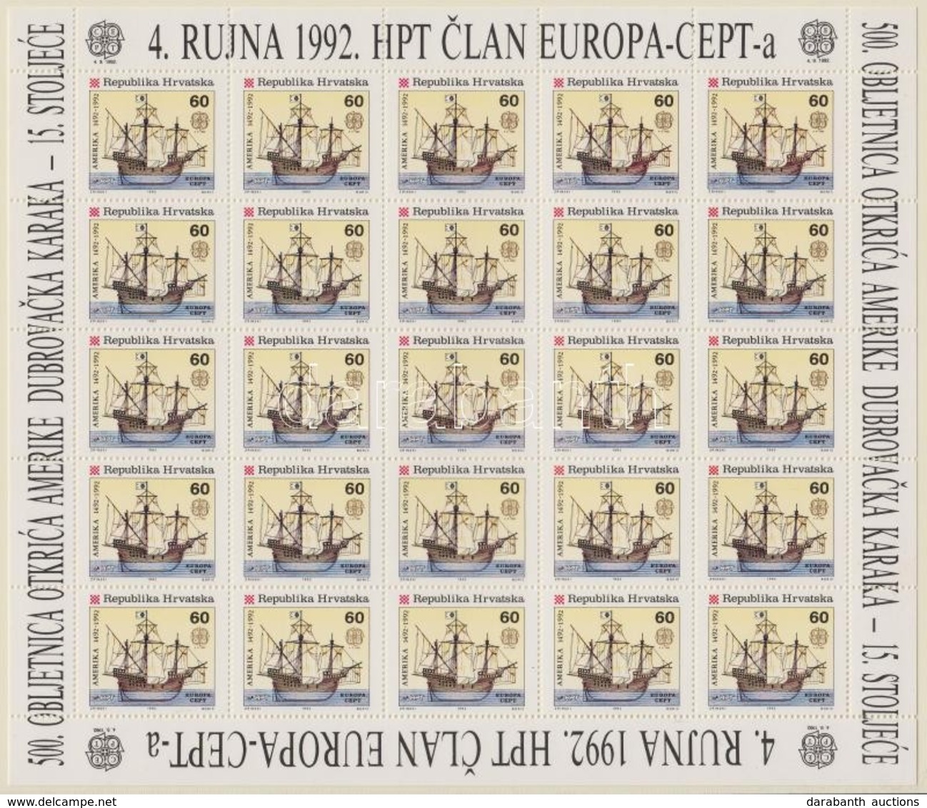 ** 1992 Europa CEPT Kisív Sor / Mi 211-212 Minisheets - Otros & Sin Clasificación