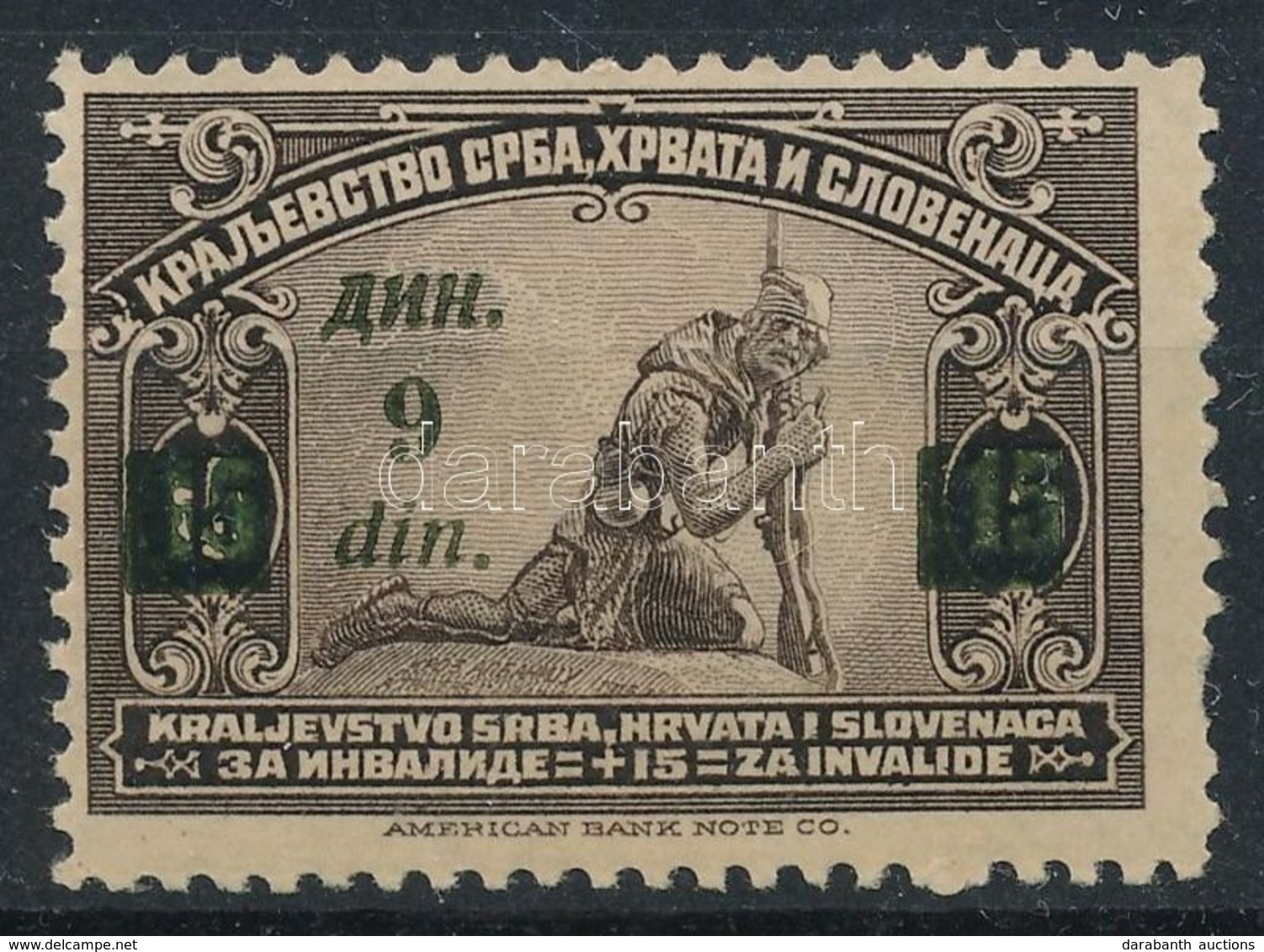 * 1922 Mi 166F 8 Helyett 9 Din Felülnyomással (Mi EUR 300,-) (foghiba) - Otros & Sin Clasificación