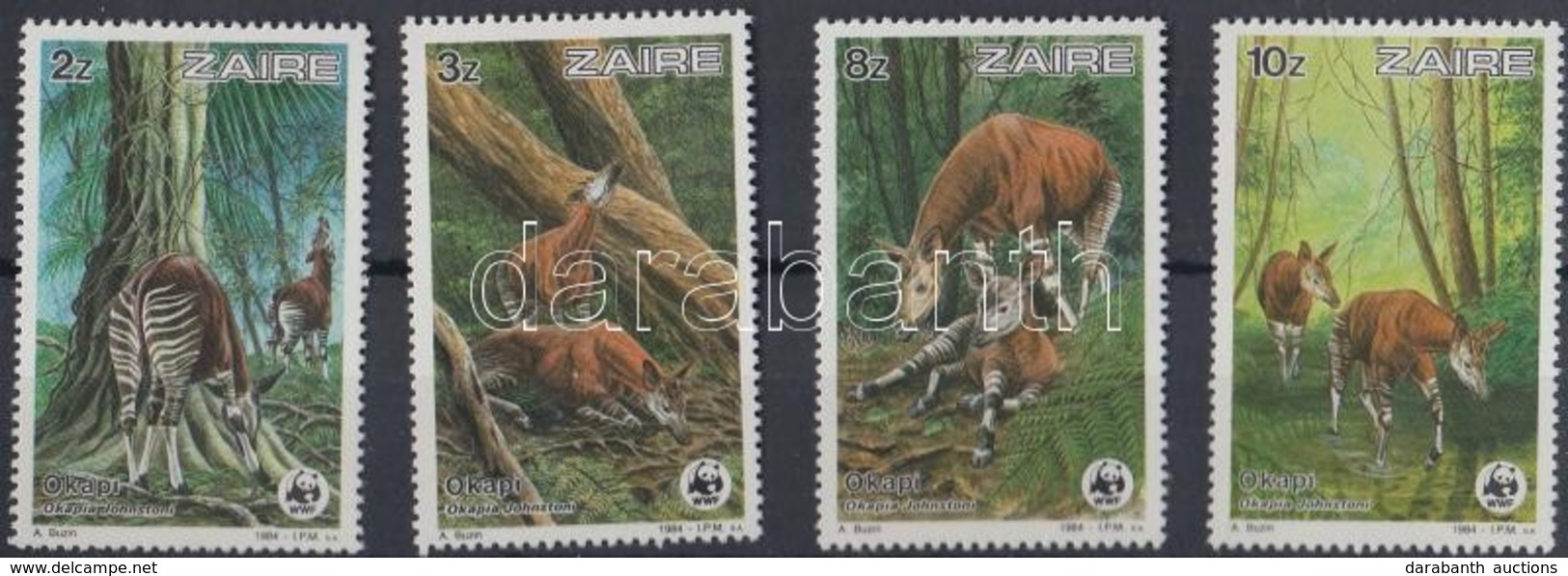 ** 1984 WWF Okapi Sor Mi 875-878 + 4 CM + 4 FDC - Otros & Sin Clasificación