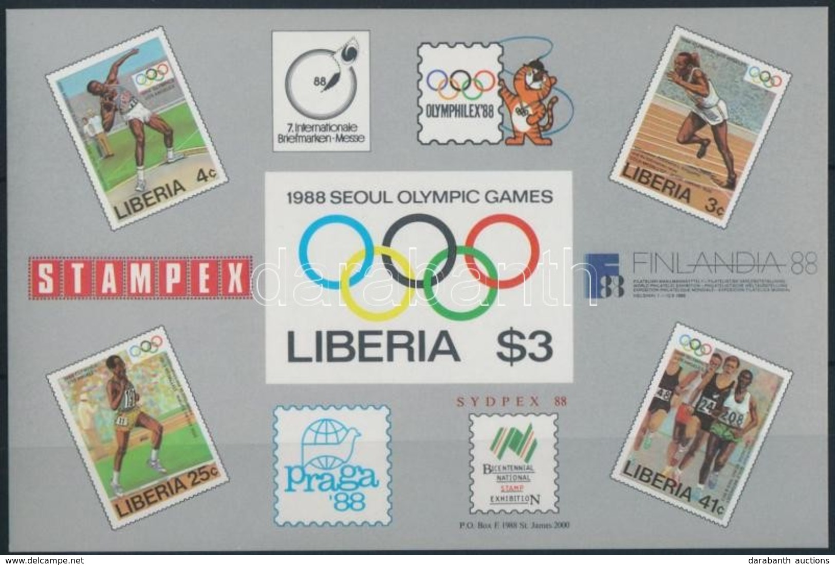 ** 1988 Nyári Olimpia: Szöul Vágott Blokk Mi 114 - Otros & Sin Clasificación