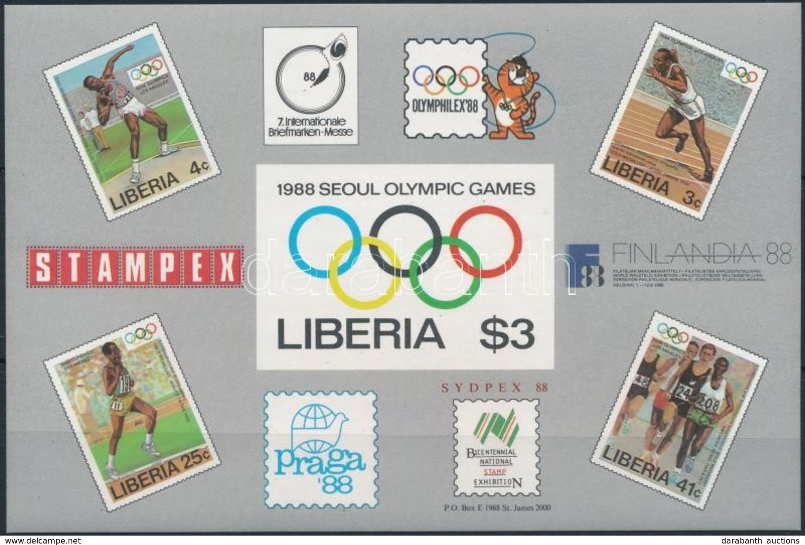 ** 1988 Nyári Olimpia: Szöul Vágott Blokk Mi 114 - Otros & Sin Clasificación