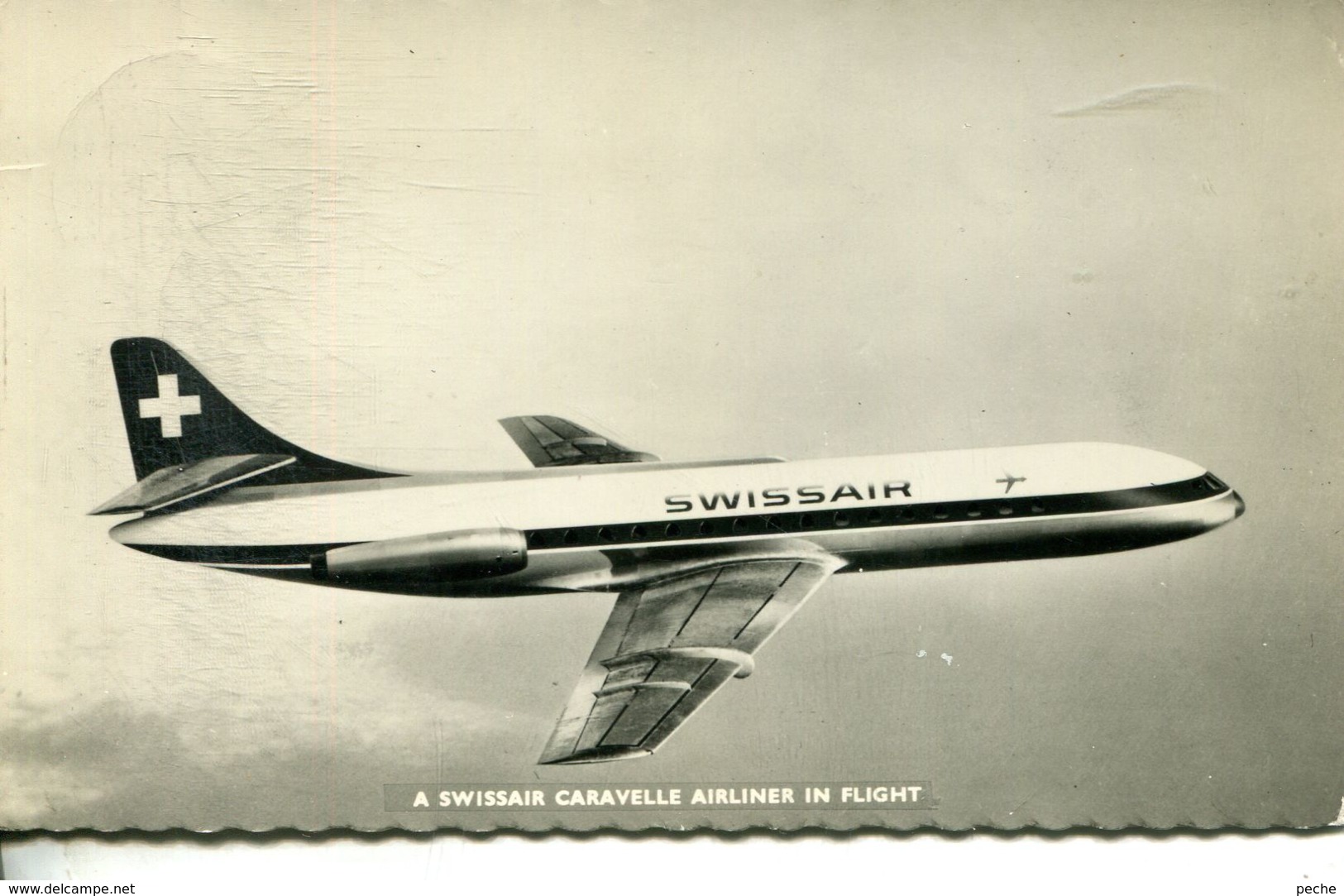 N°737 T -cpsm A Swissair Caravelle Airliner In Flight - 1946-....: Era Moderna