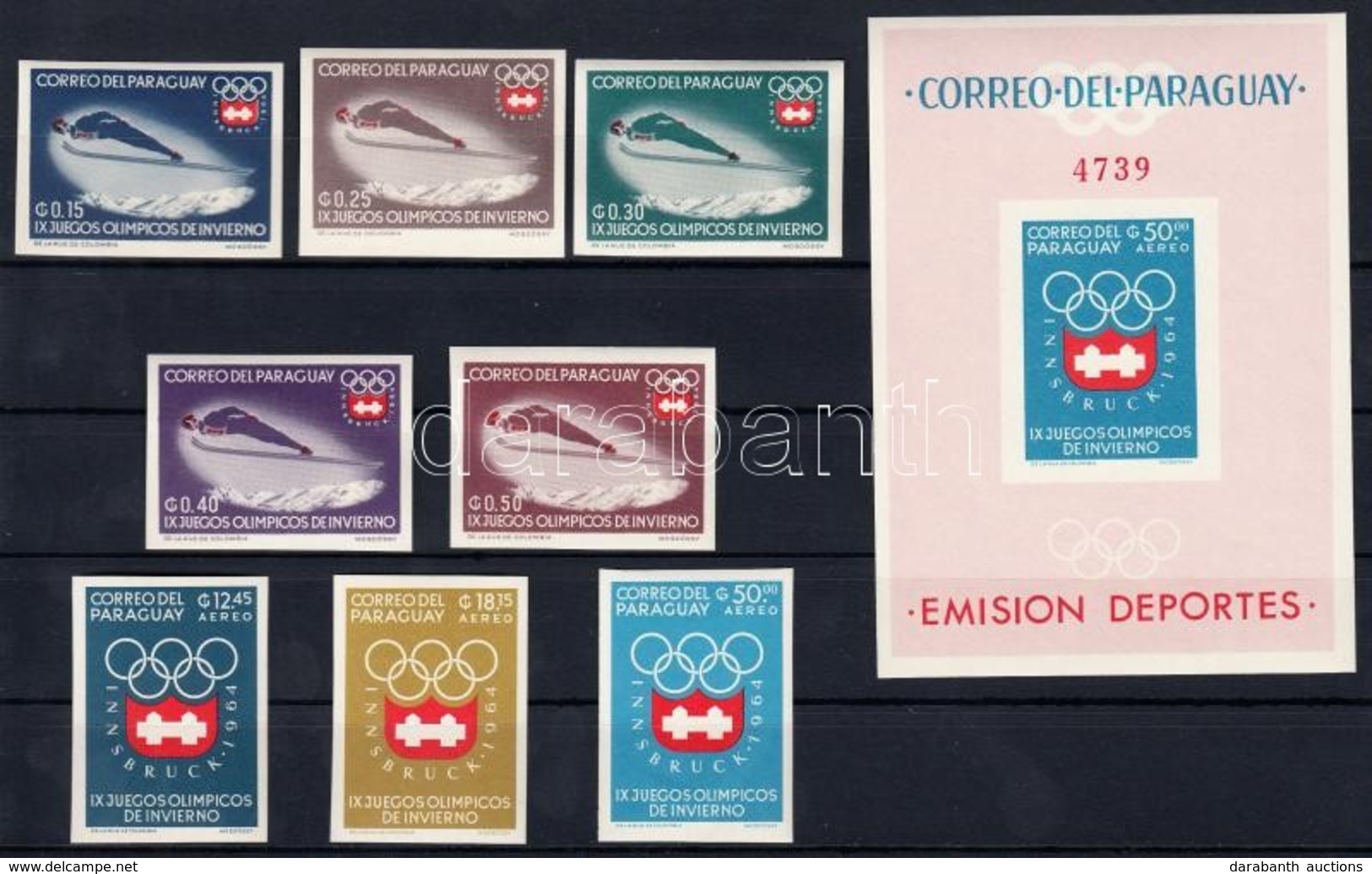 ** 1963 Téli Olimpia Sor Mi 1257-1264 + Blokk Mi 49 - Otros & Sin Clasificación