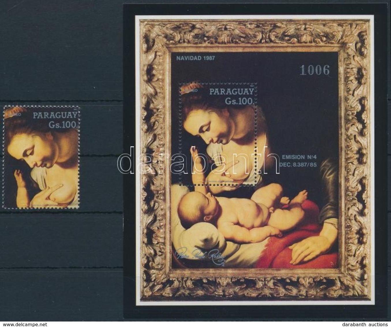 ** 1987 Rubens Festmény Bélyeg Mi 4174 + Blokk Mi 445 - Sonstige & Ohne Zuordnung