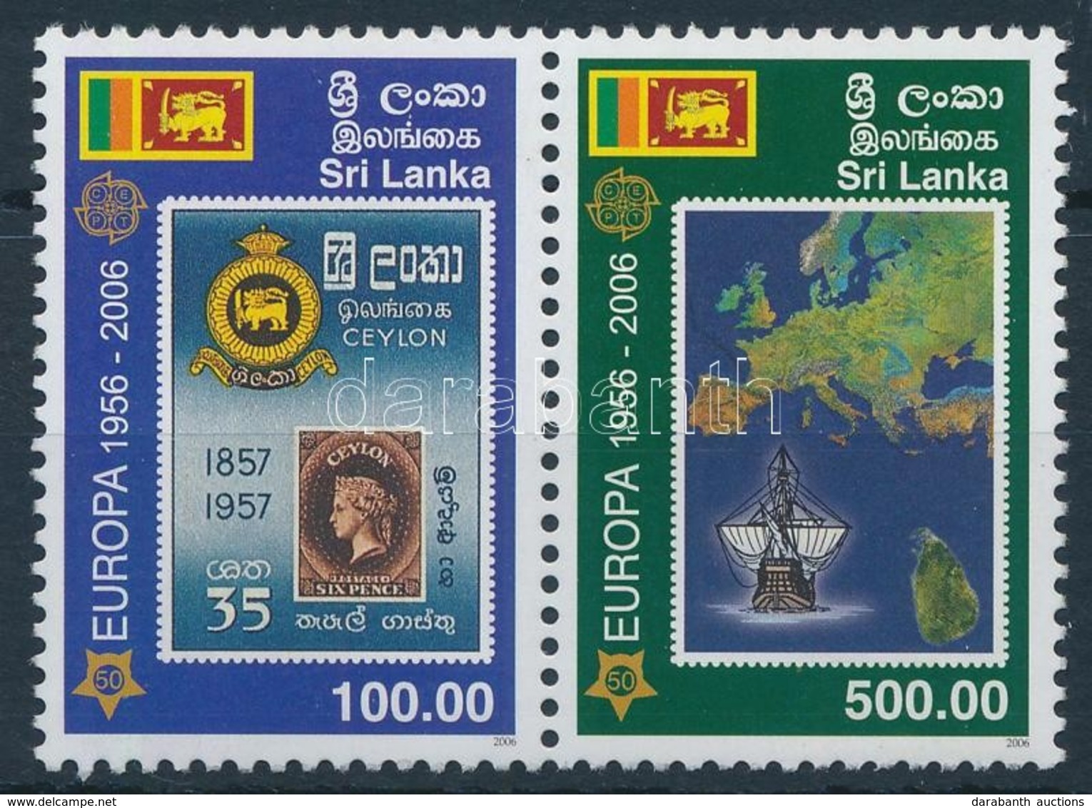 ** 2006 50 éves A Bélyeg Pár,
50th Anniversary Of Stamp Pair
Mi 1525-1526 - Otros & Sin Clasificación