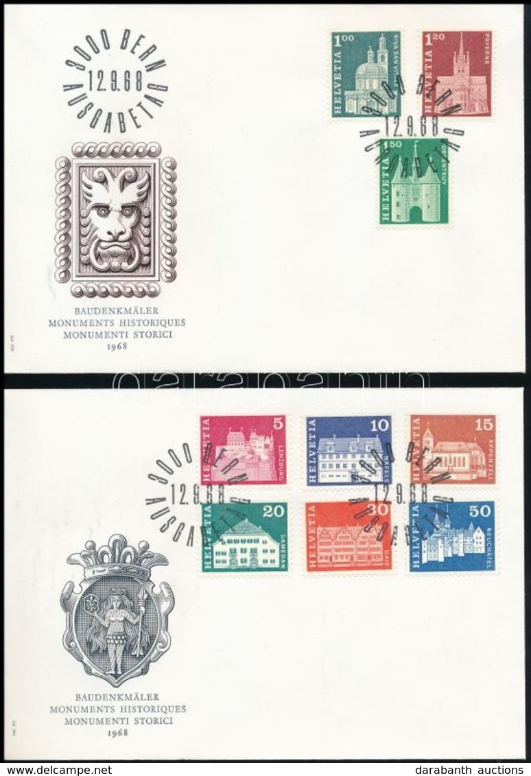 1968 Épületek 2 Db FDC - Otros & Sin Clasificación