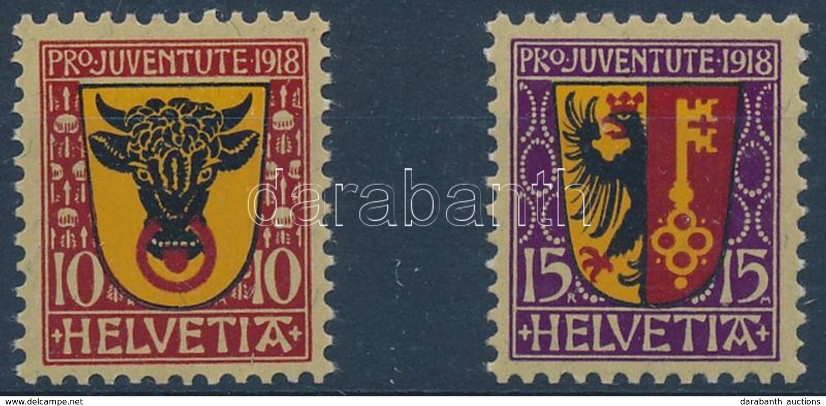 ** 1918 Pro Juventute Sor Mi 143-144 - Sonstige & Ohne Zuordnung