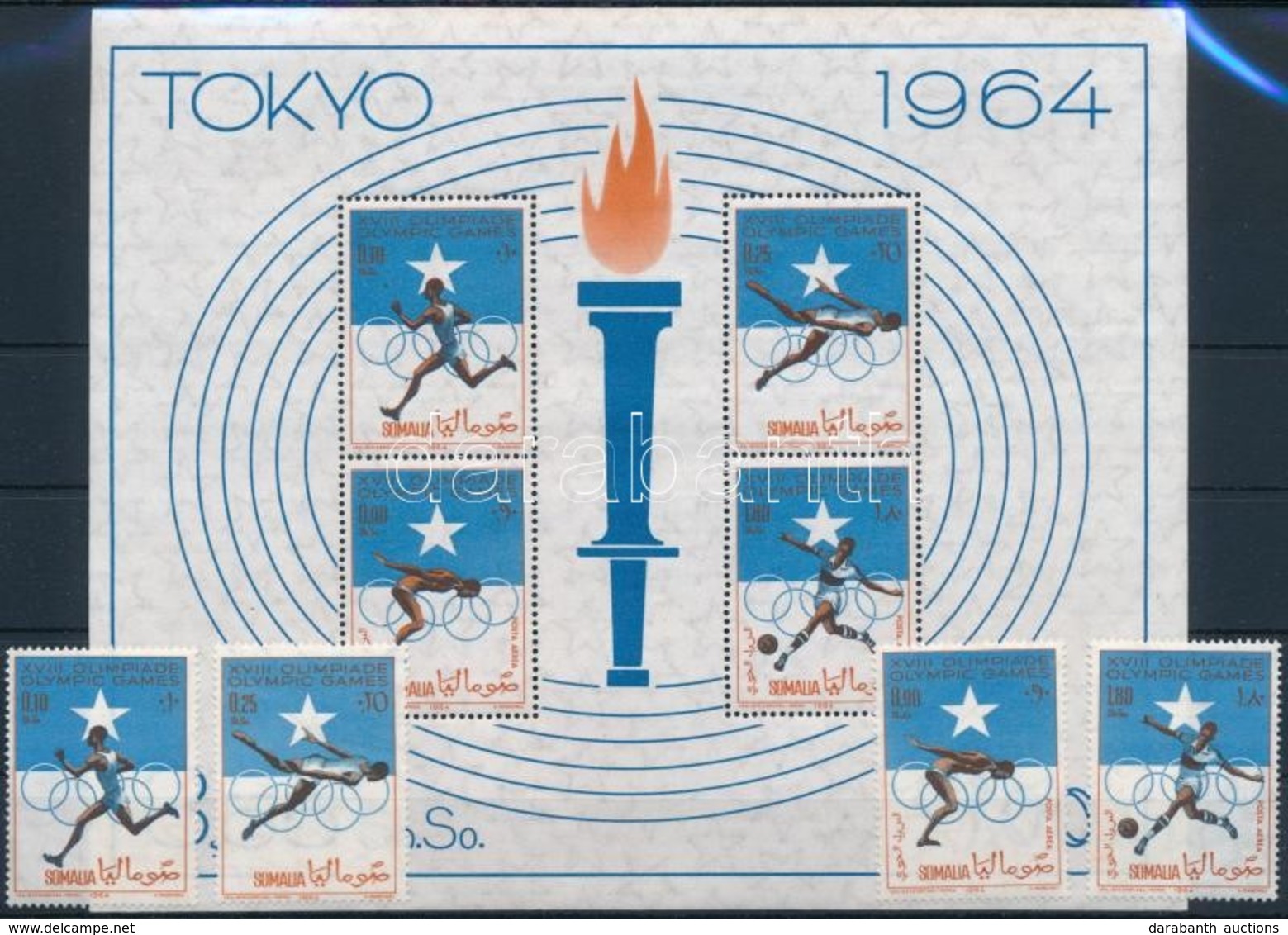 ** 1964 Nyári Olimpia: Tokió Sor Mi 60-63 + Blokk Mi 1 - Sonstige & Ohne Zuordnung