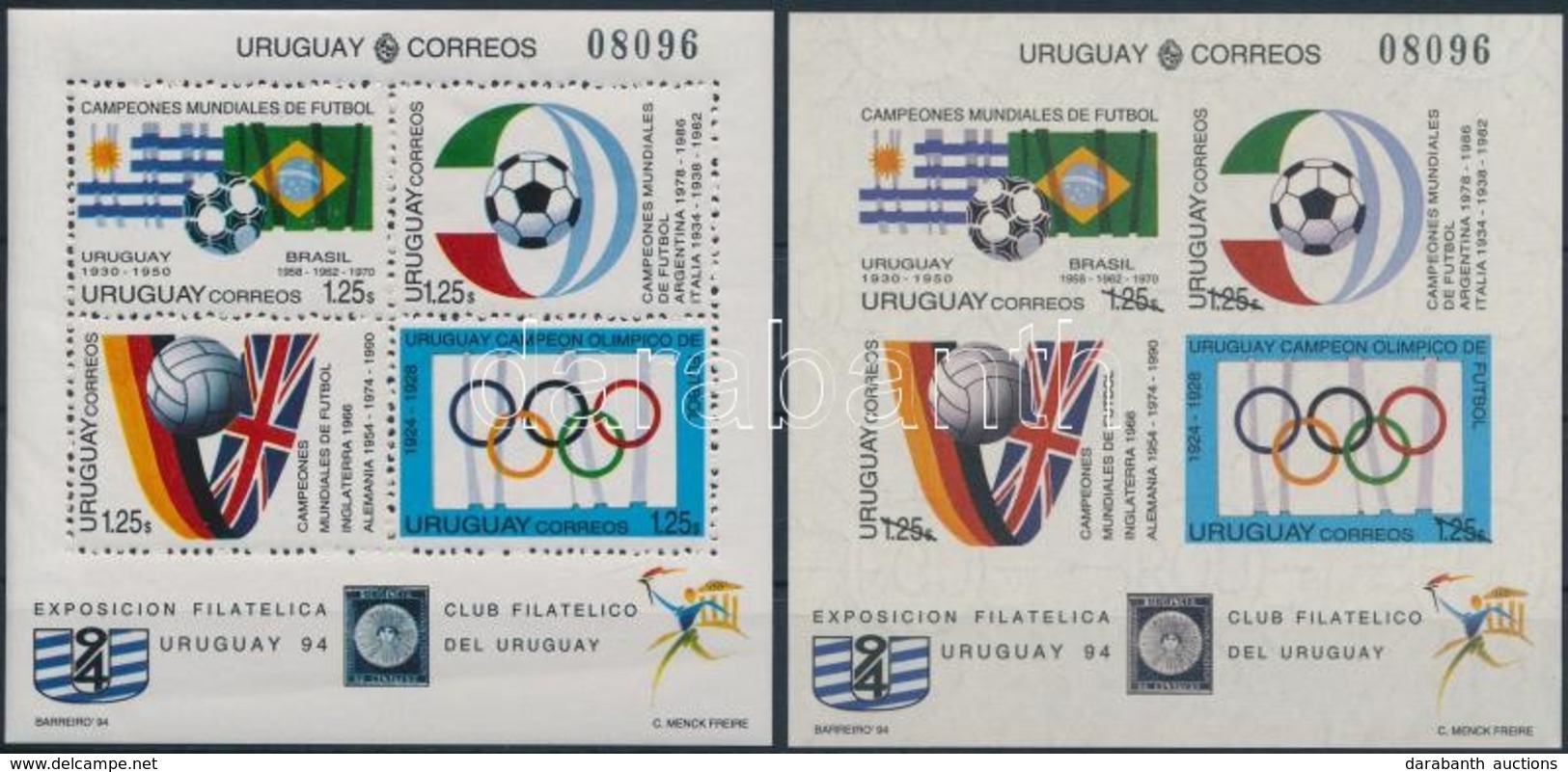 ** 1994 Bélyegkiállítás FISA 94 (III), Labdarúgó-világkupa 1994 Blokk + Vágott Blokk,
Stamp Exhibition  FISA 94 (III), F - Sonstige & Ohne Zuordnung