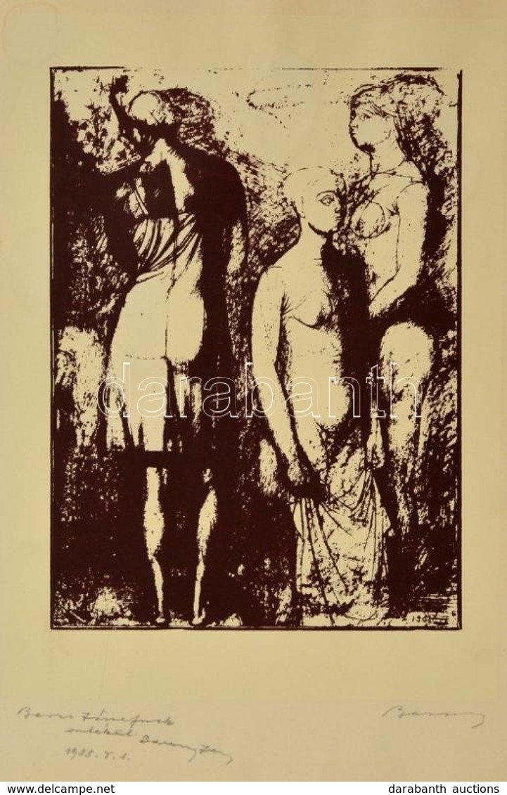 Barcsay Jenő (1900-1988): Tanulmány. Szitanyomat, Papír, Jelzett, 22×16 Cm - Otros & Sin Clasificación