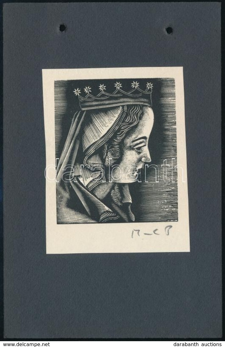 Molnár C. Pál (1894-1981): Mária, Fametszet, Kartonra Ragasztva, Utólagos Jelzéssel, 7,5×6,5 Cm - Otros & Sin Clasificación