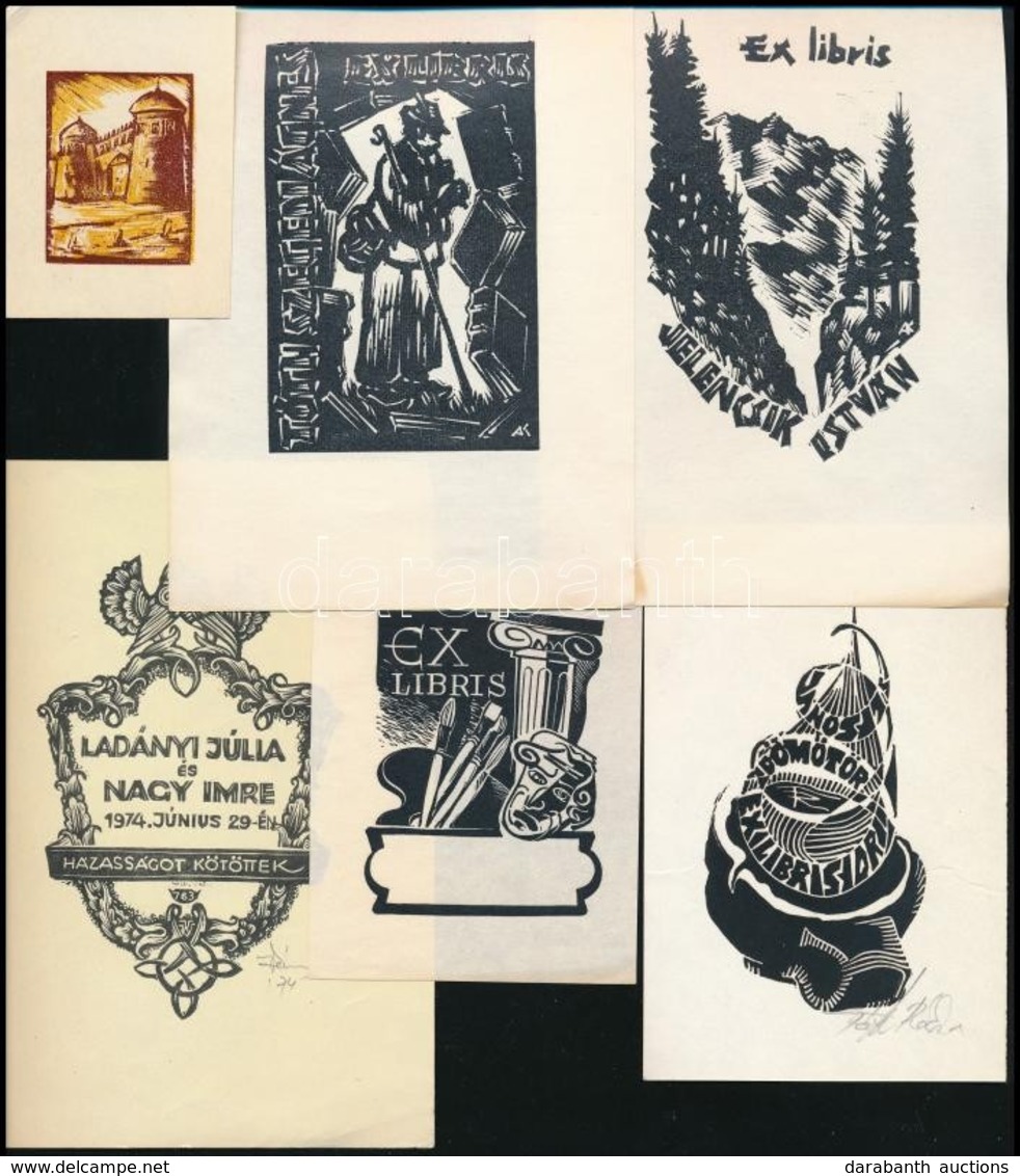 7 Db Különféle Technikájú Jelzett Magyar Ex Libris / 7 Hungarianex Libris Bookplates. Different Technique - Otros & Sin Clasificación