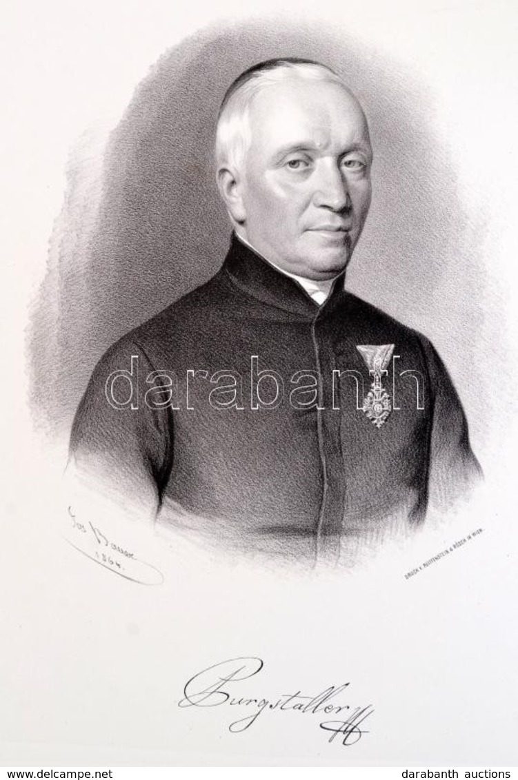 1864 Purgstaller József (1806-1867) Piarista Szerzetes, Tartományfőnök, Bölcseleti és Teológiai Doktor, Egyetemi Tanár é - Estampas & Grabados