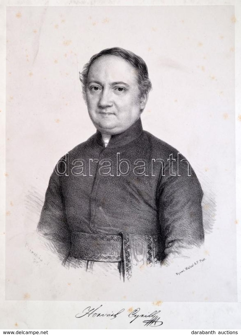 1851 Barabás Miklós (1810-1898): Horváth Cirill József (1804-1884) Piarista Szerzetes, Iskolaigazgató, író, Filozófus, E - Estampas & Grabados