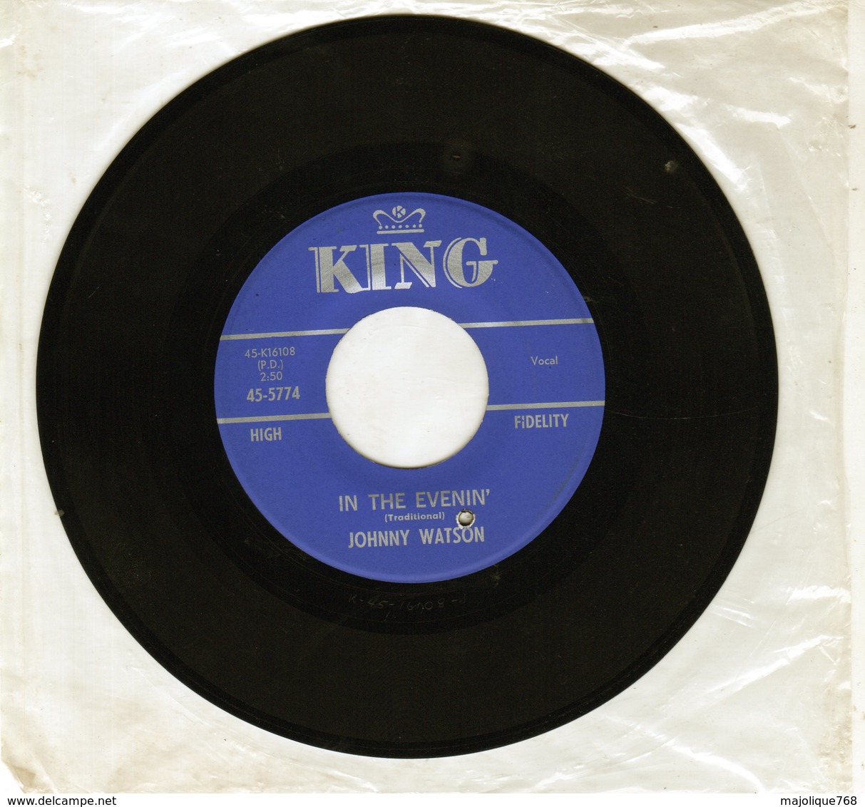 Johnny Watson - Gangster Of LOve - In The Evenin' - Kimg 45-5774 - 1963 US - - Blues