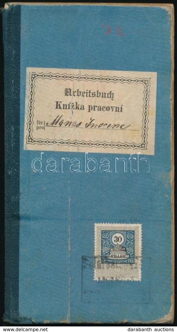 1885 Munkakönyv Néhány Bejegyzéssel - Ohne Zuordnung