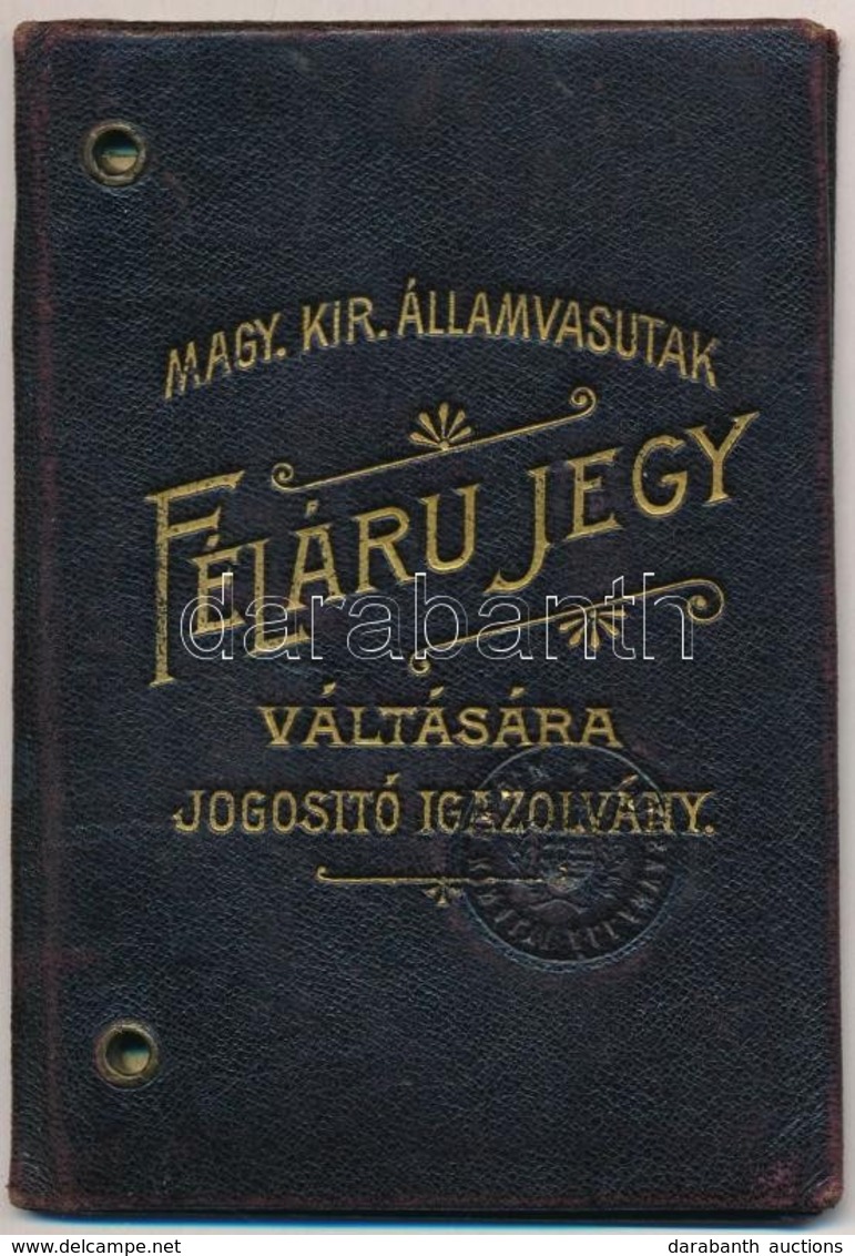 1897-1902 MÁV Felárú Jegy Váltására Jogosító Fényképes Igazolvány, Főmérnök Részére, Igényes Bőr Tokban, Jó állapotban. - Sin Clasificación