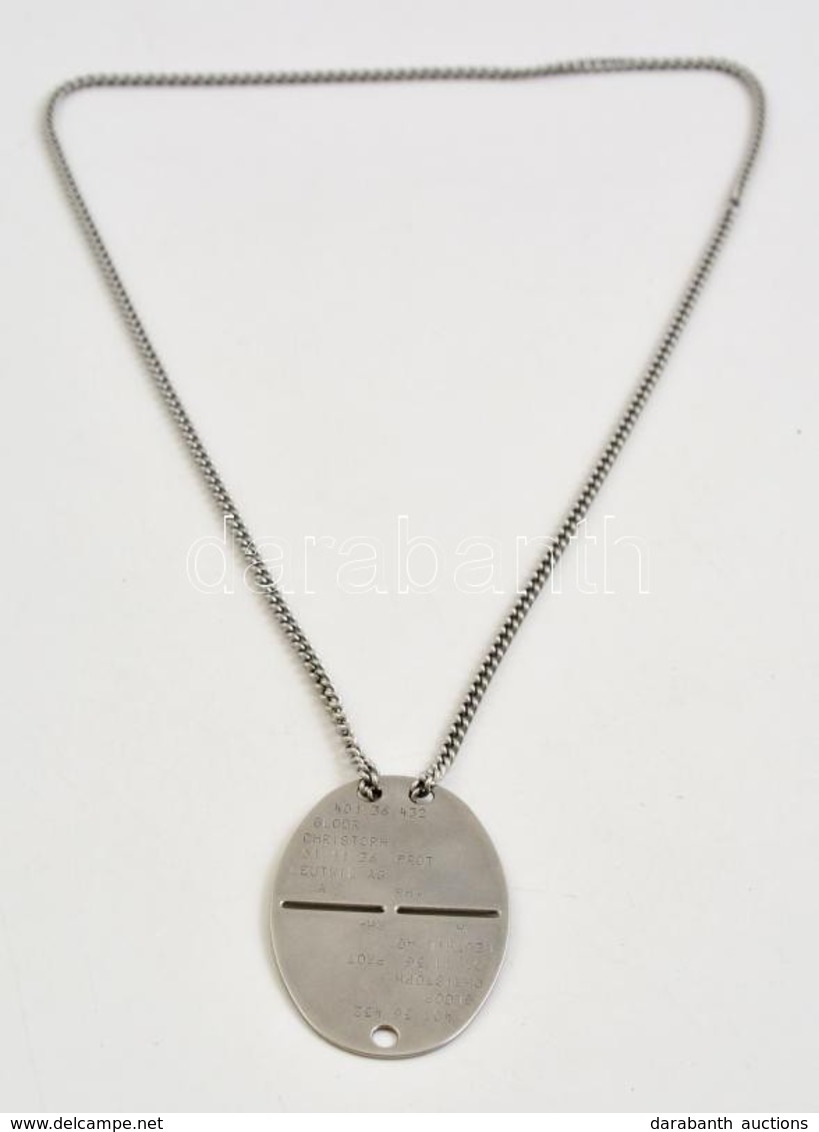 Christoph Gloor (1936-2017) Svájci Festőművész Dögcédulája.  / Christoph Gloor Swiss Painter's Dog Tag - Sin Clasificación