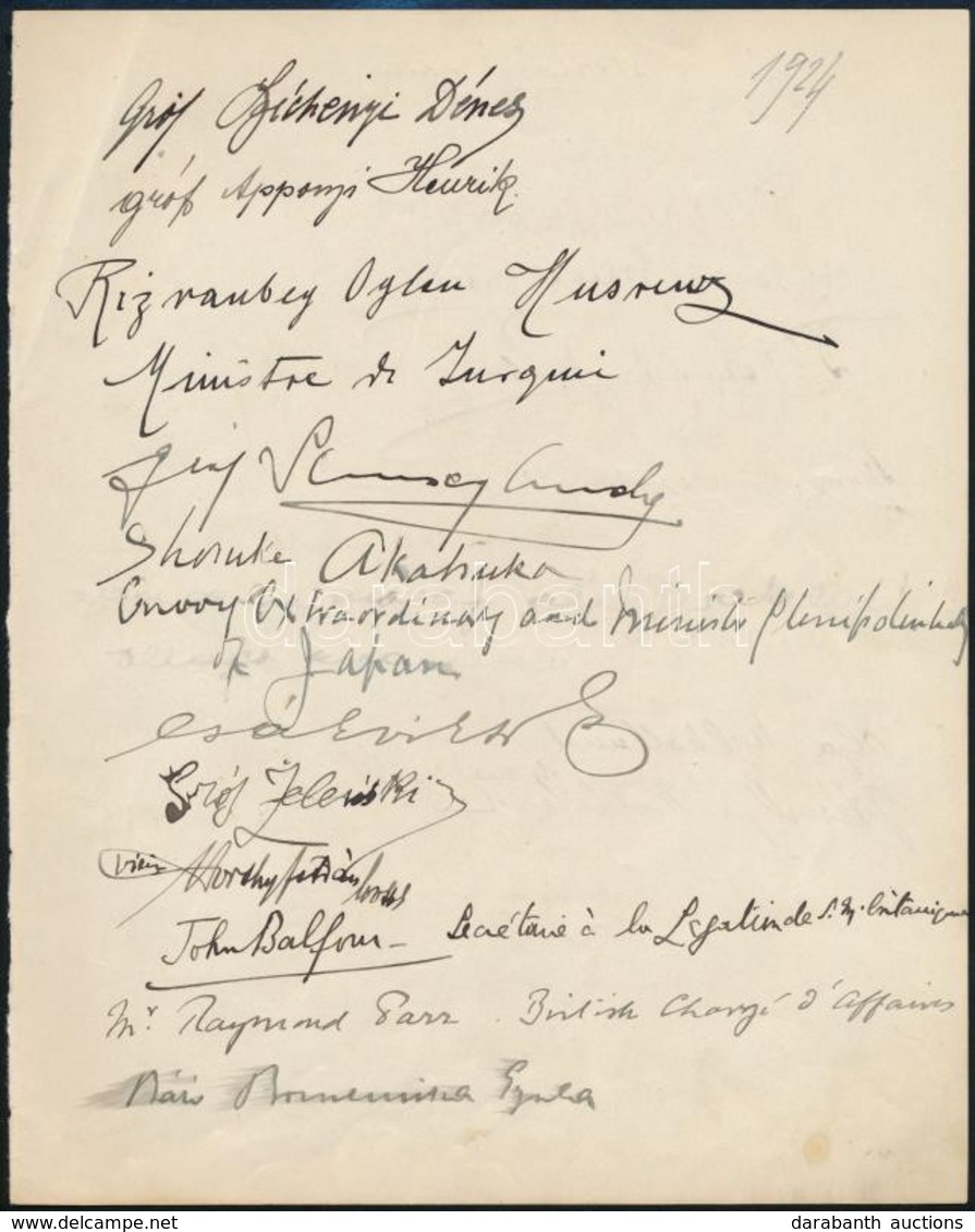 Cca 1924-1930 Aláírásgyűjtemény 6 Oldalon. Rajta A Kor Leghíresebb Emberei: Miniszterek, Politikusok, Főnemesek: Vitéz H - Sonstige & Ohne Zuordnung